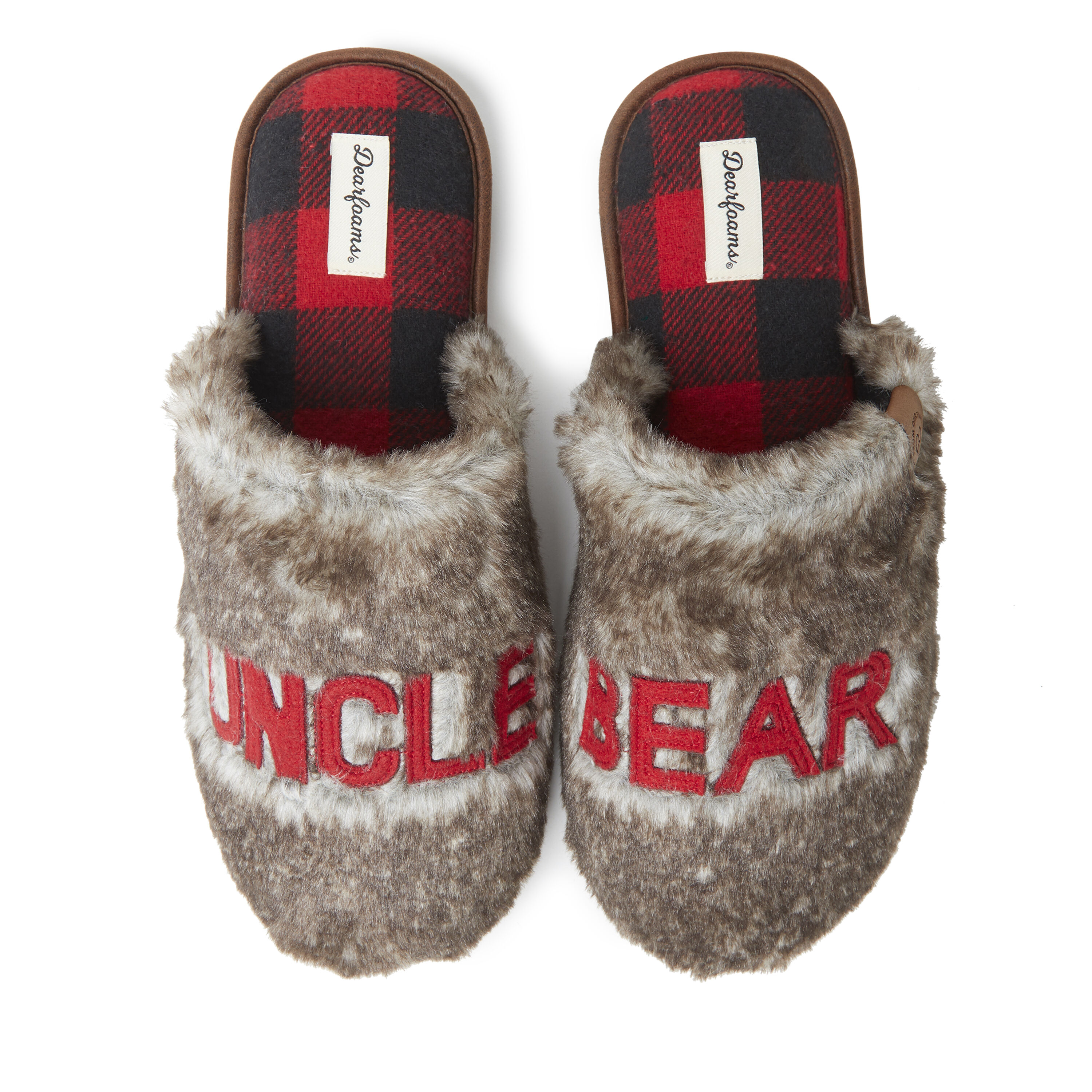 Men s Furry Uncle Bear Scuff Slipper