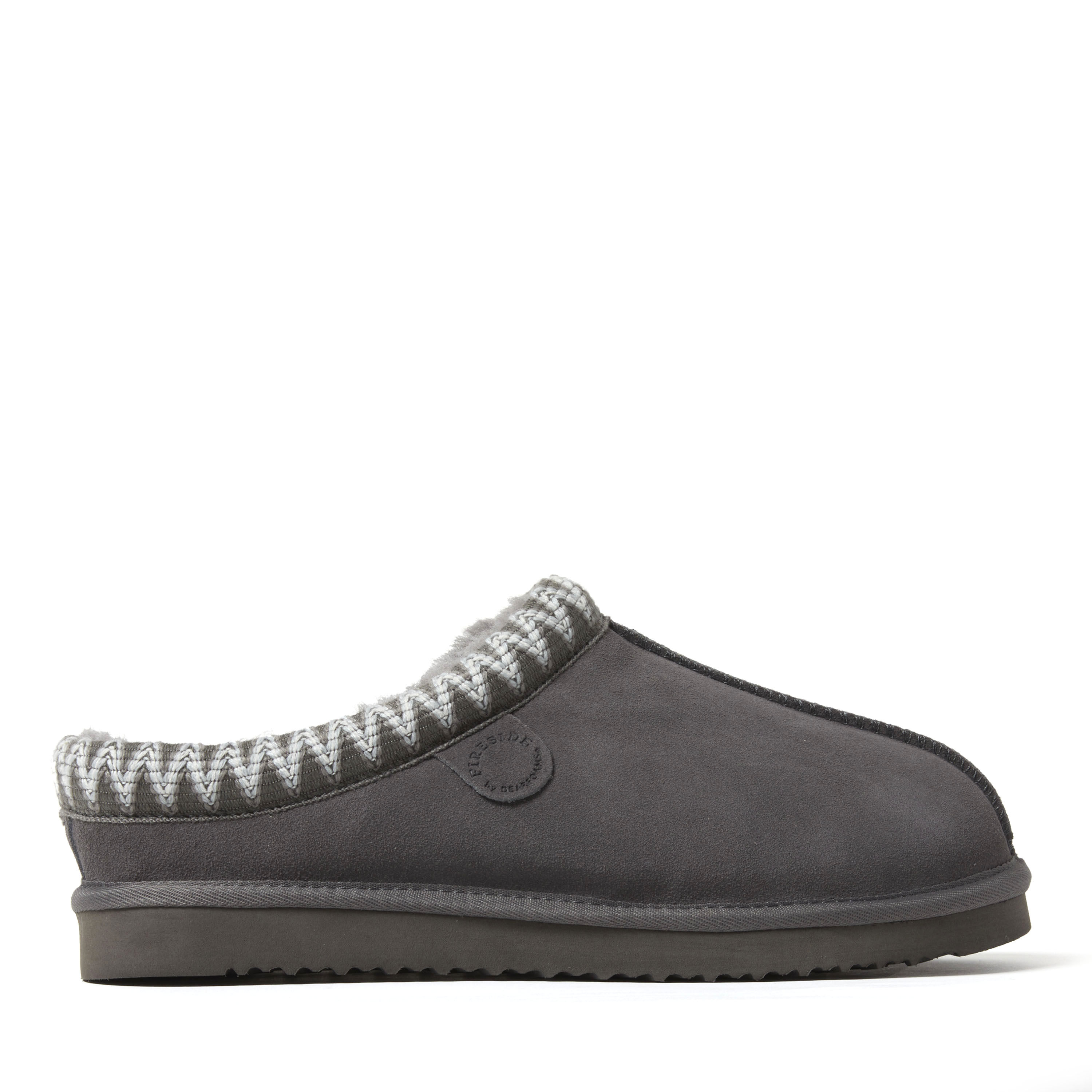 Men's Fireside by Dearfoams Grafton Genuine Shearling Clog With Taping - Water Resistant
