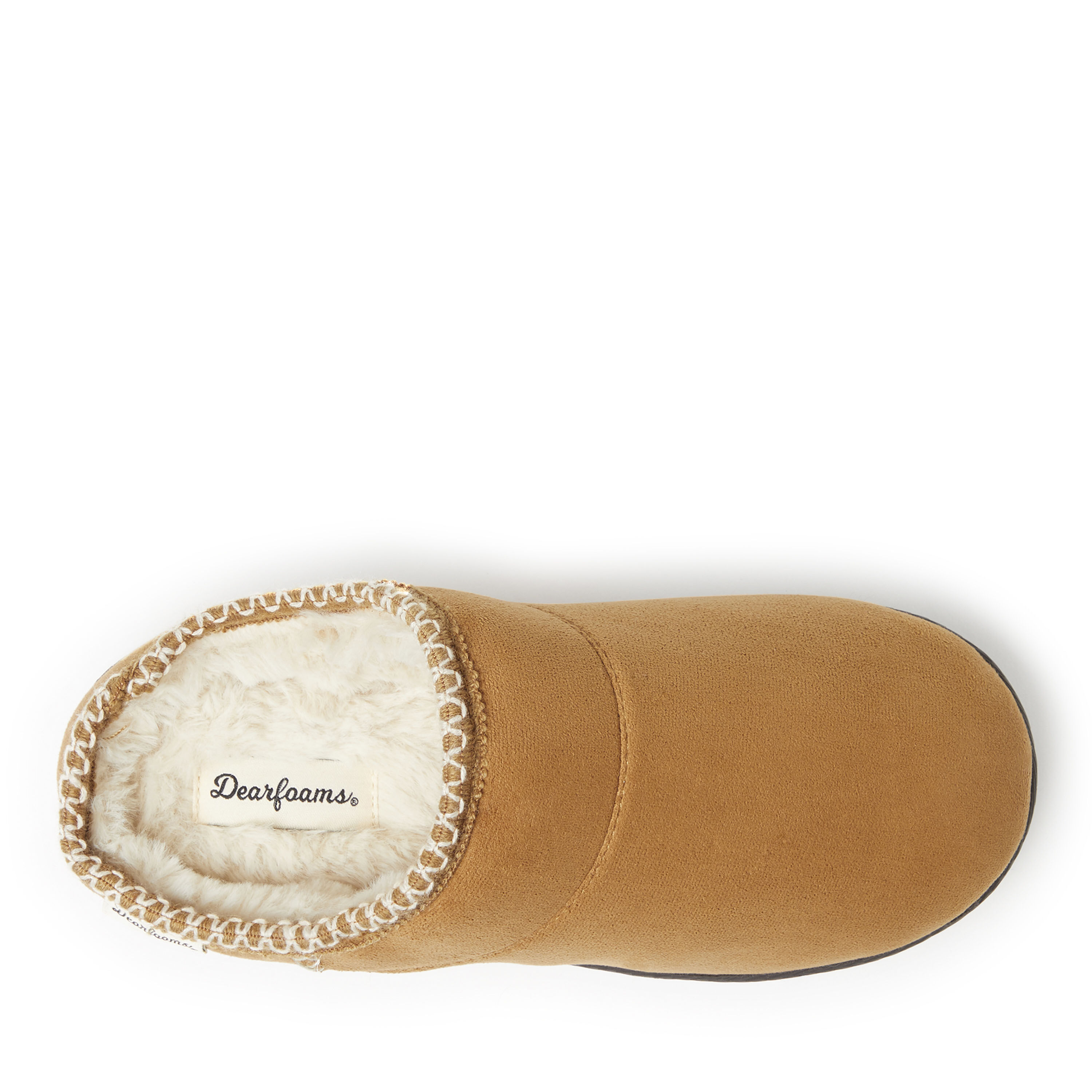 Women's Microsuede Clog Slipper with Faux Fur