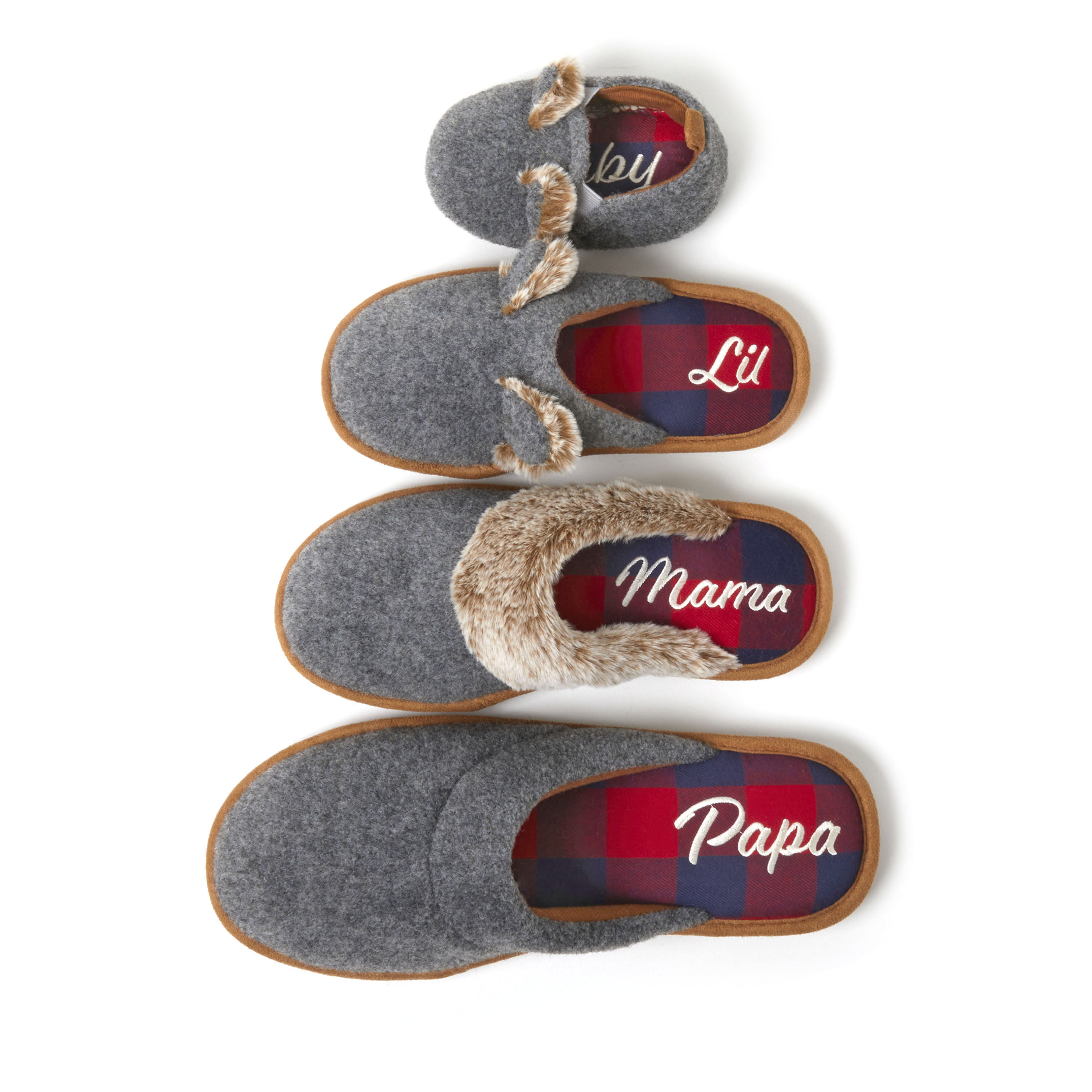 Kid's Family Scuff with Lil Bear Embroidery