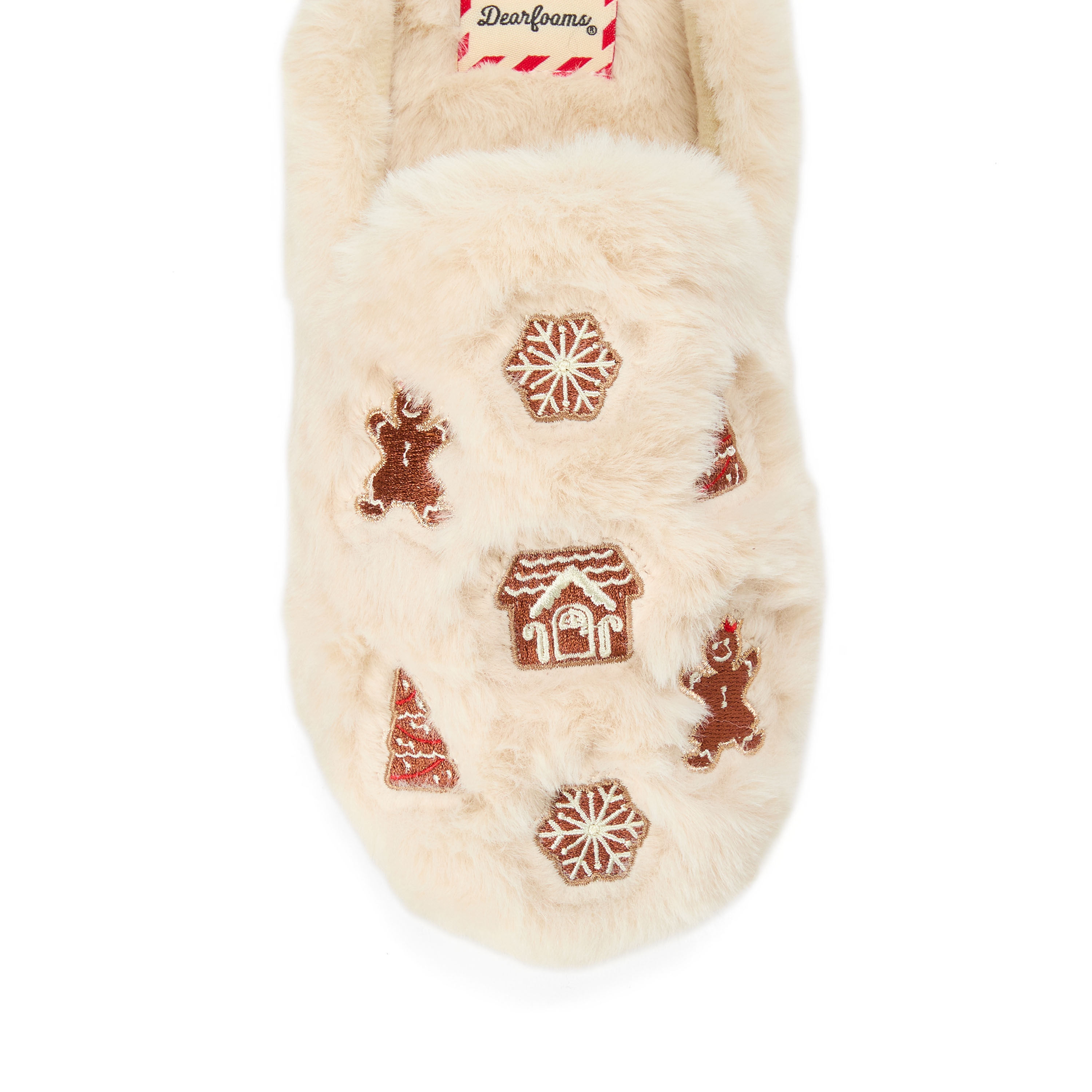 Women's Holiday Fur Shaped Tab Scuff
