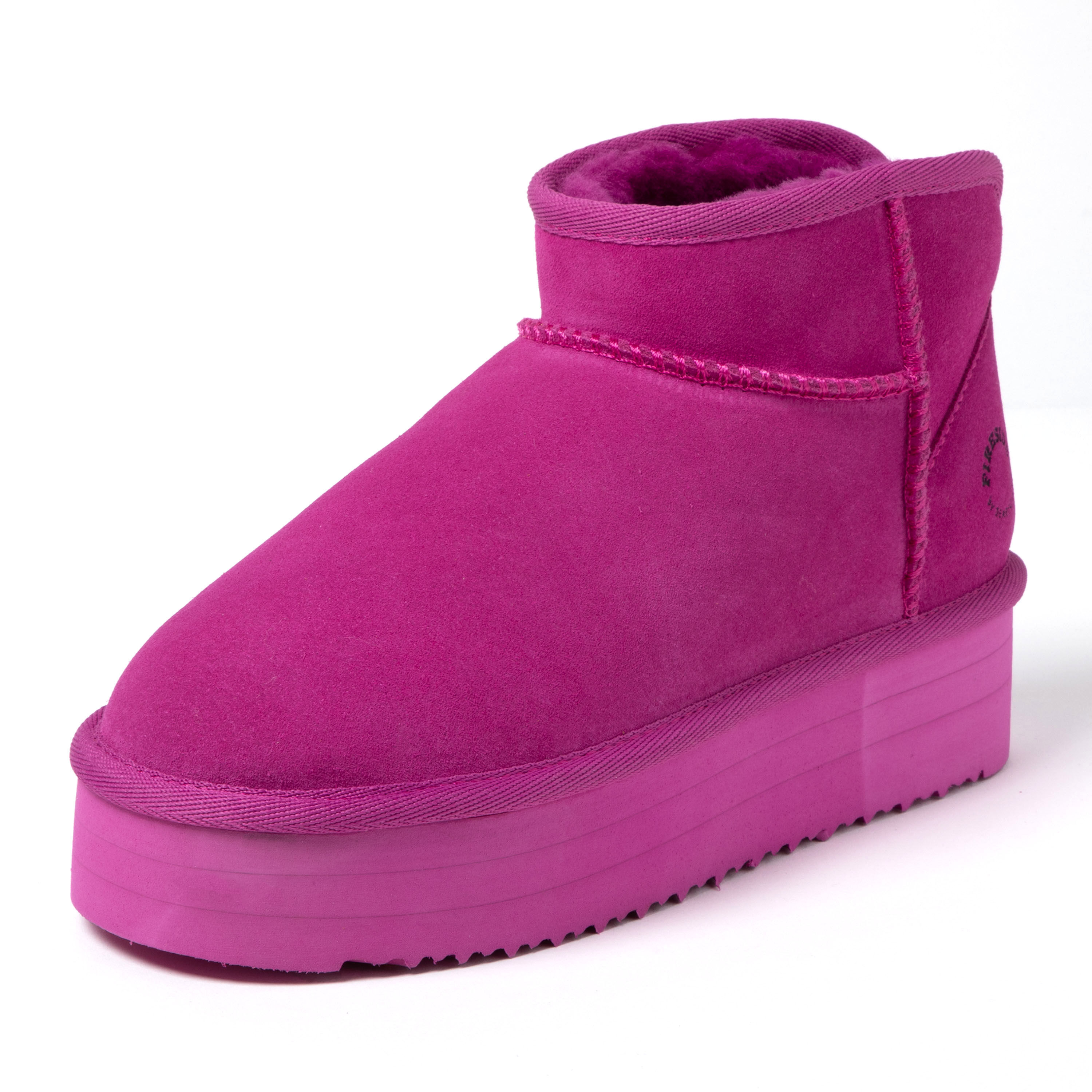 Women's Fireside by Dearfoams Kingston Genuine Shearling Platform Bootie