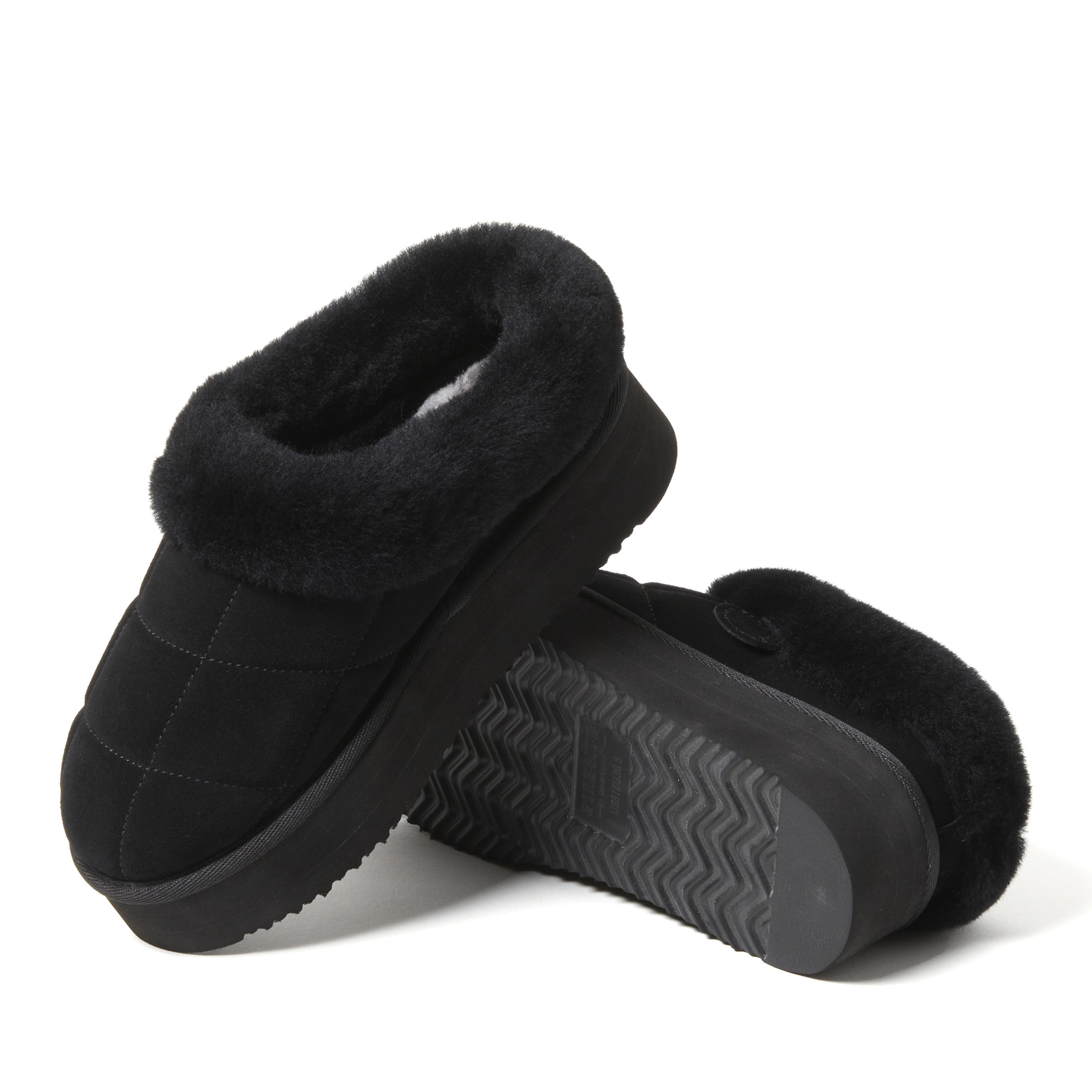 Women's Fireside by Dearfoams Bendigo Genuine Shearling Quilted Platform Clog