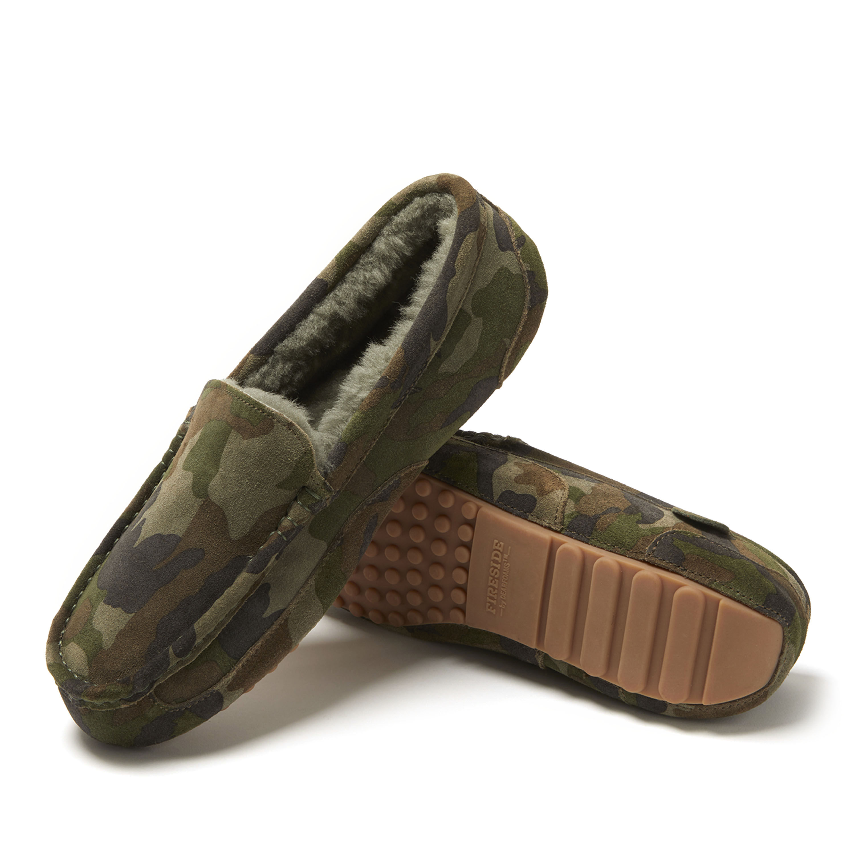 Dearfoams fireside melbourne genuine shearling lined moccasin slipper on sale