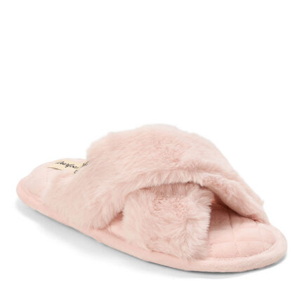 Women's Jessica Furry Crossband Slide Slipper