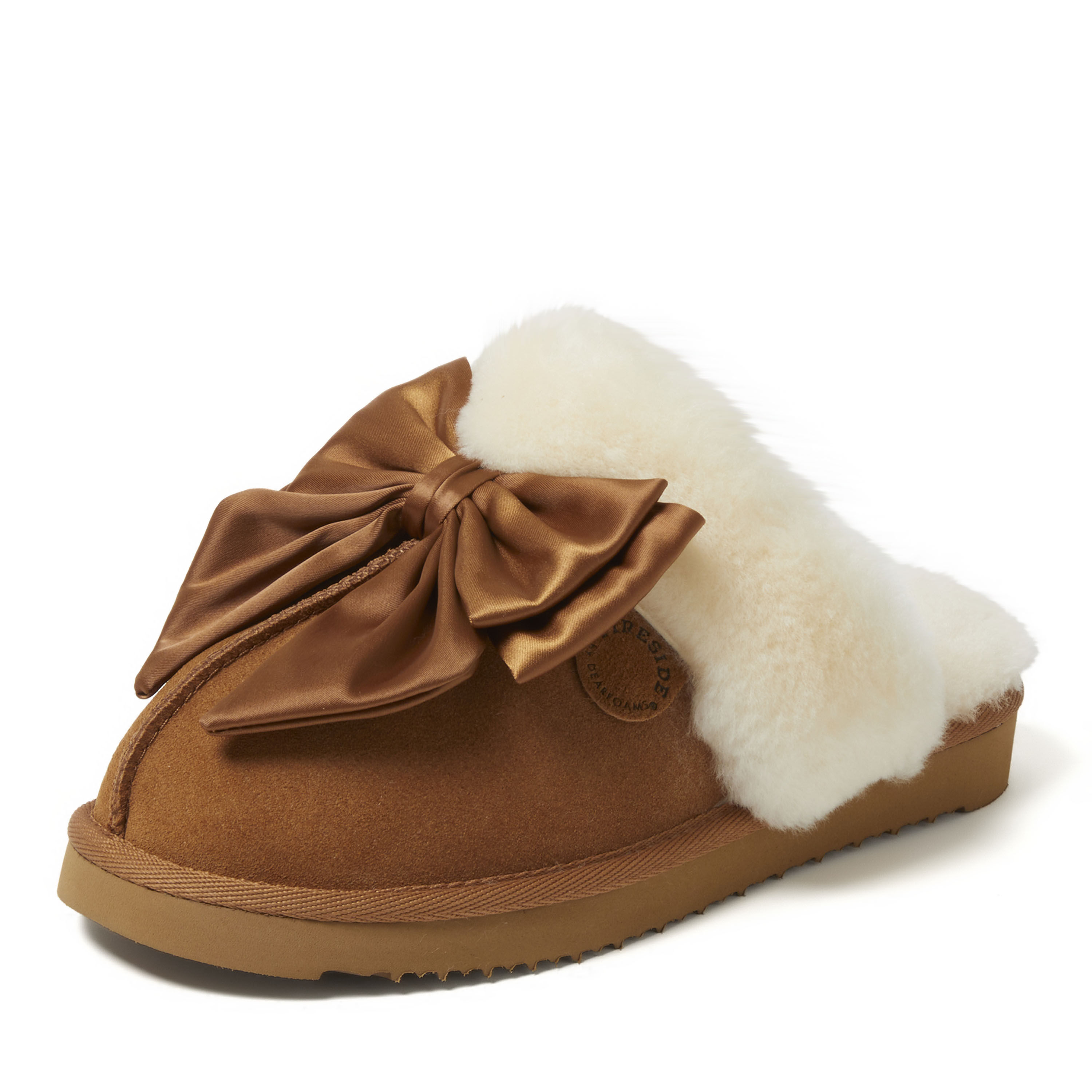 Women's Fireside by Dearfoams Sydney Genuine Shearling Scuff with Bow