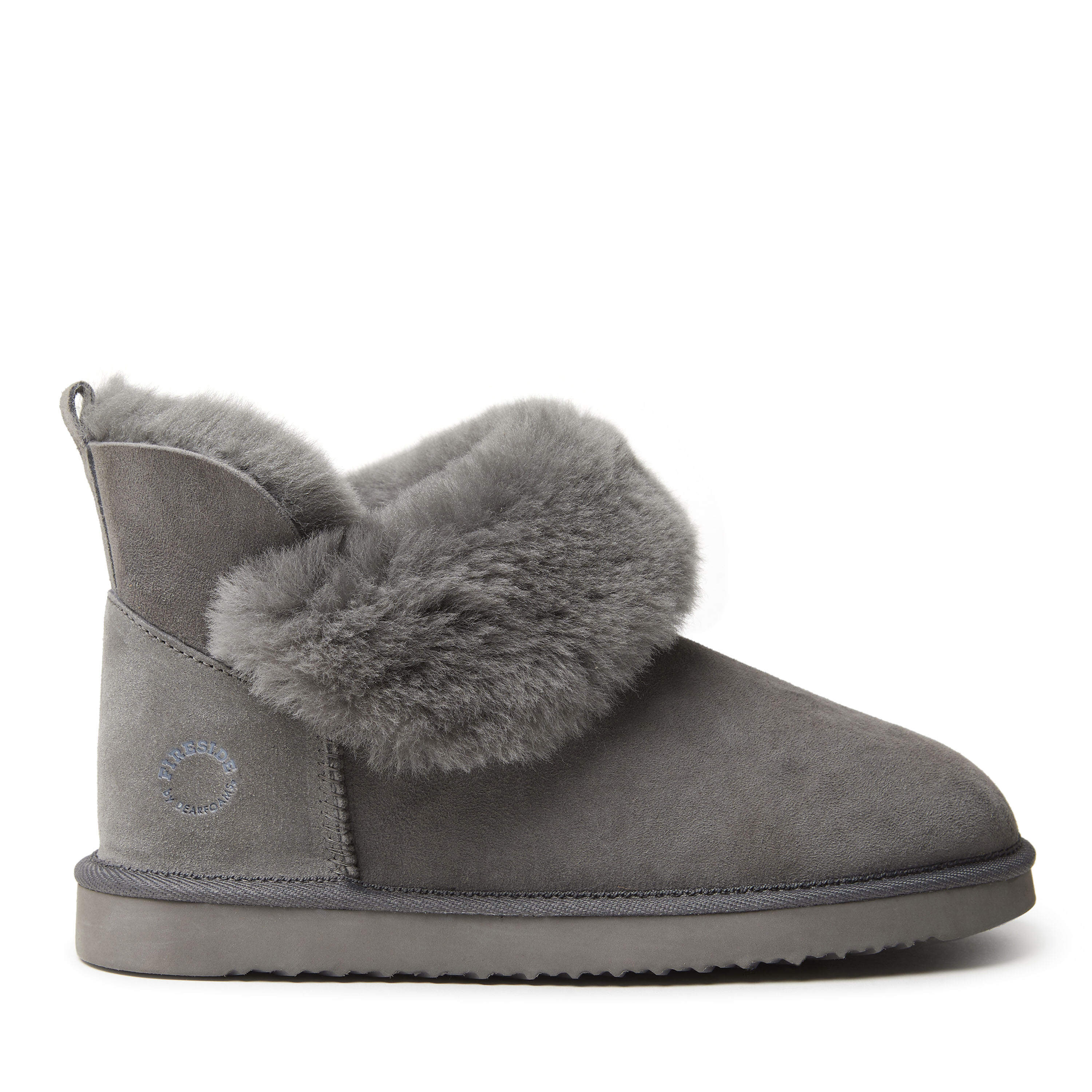 Dearfoams women's fireside perth 2025 shearling foldover boot slipper