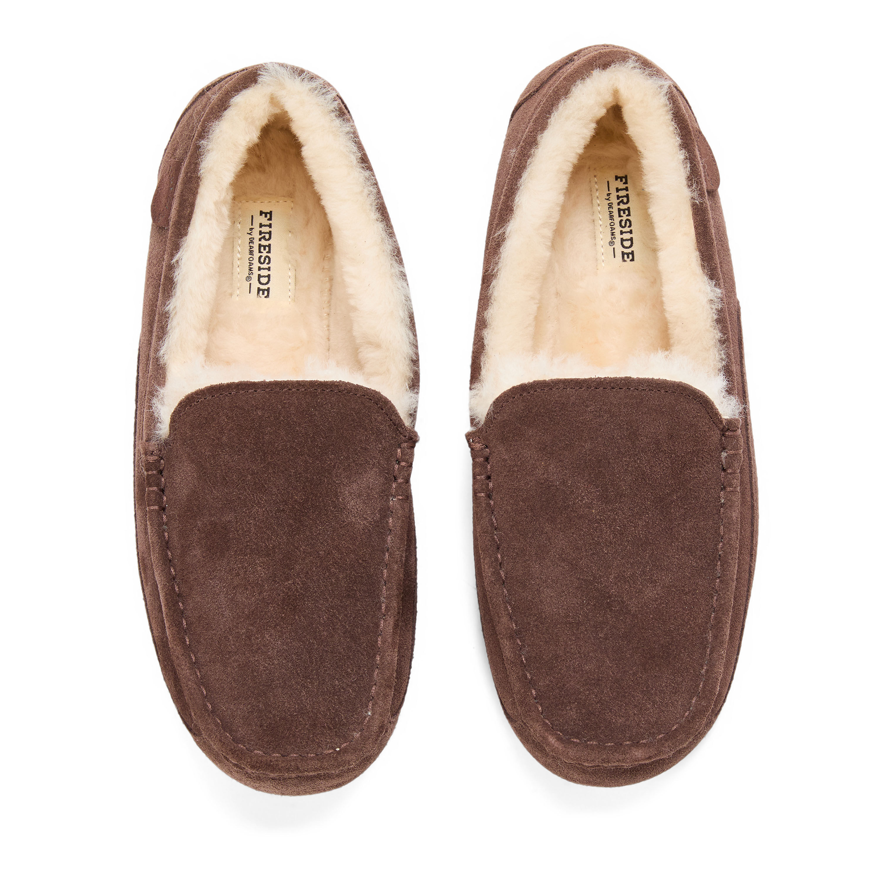 Men's Fireside by Dearfoams Melbourne Genuine Shearling Moccasin Slipper