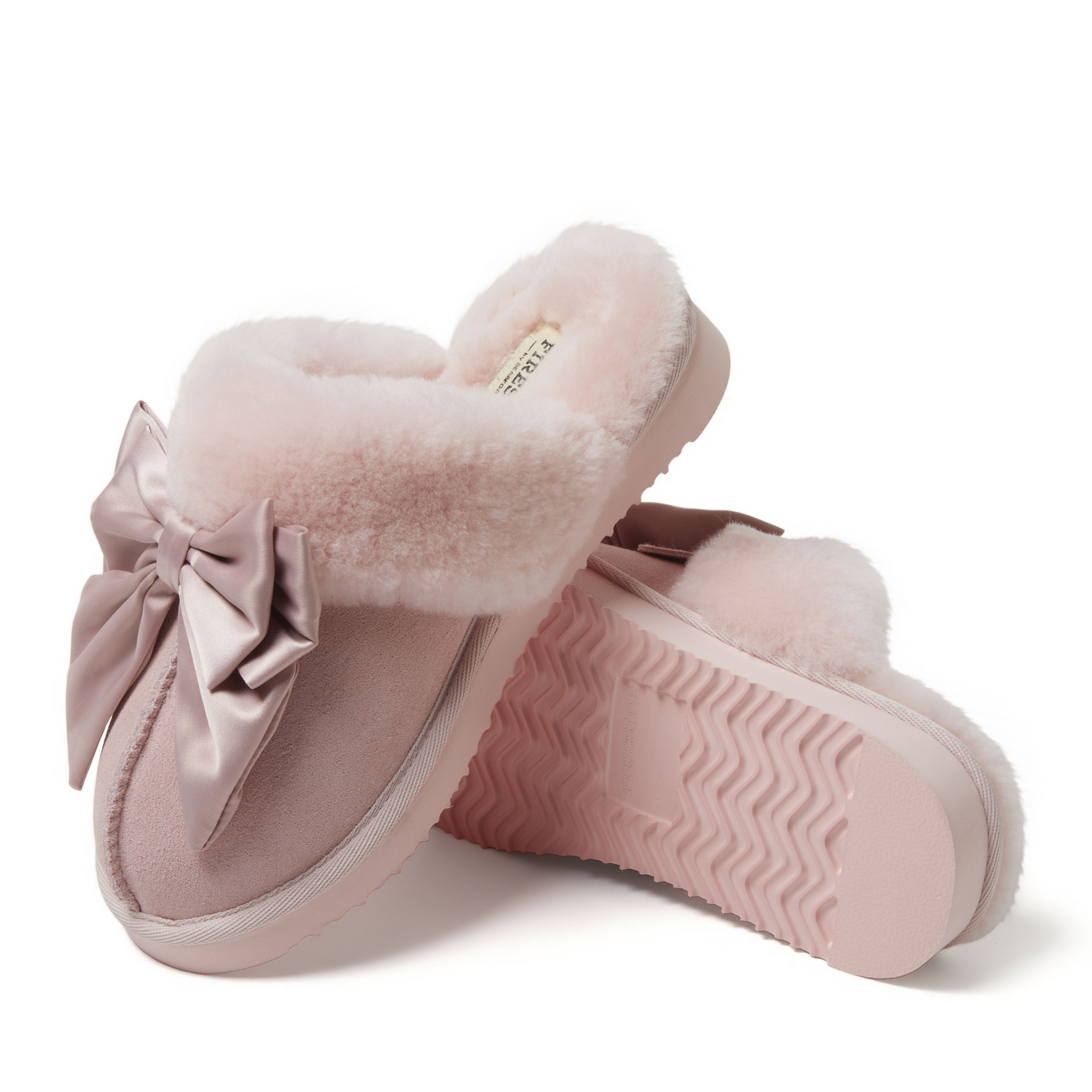 Women's Fireside by Dearfoams Sydney Genuine Shearling Scuff with Bow