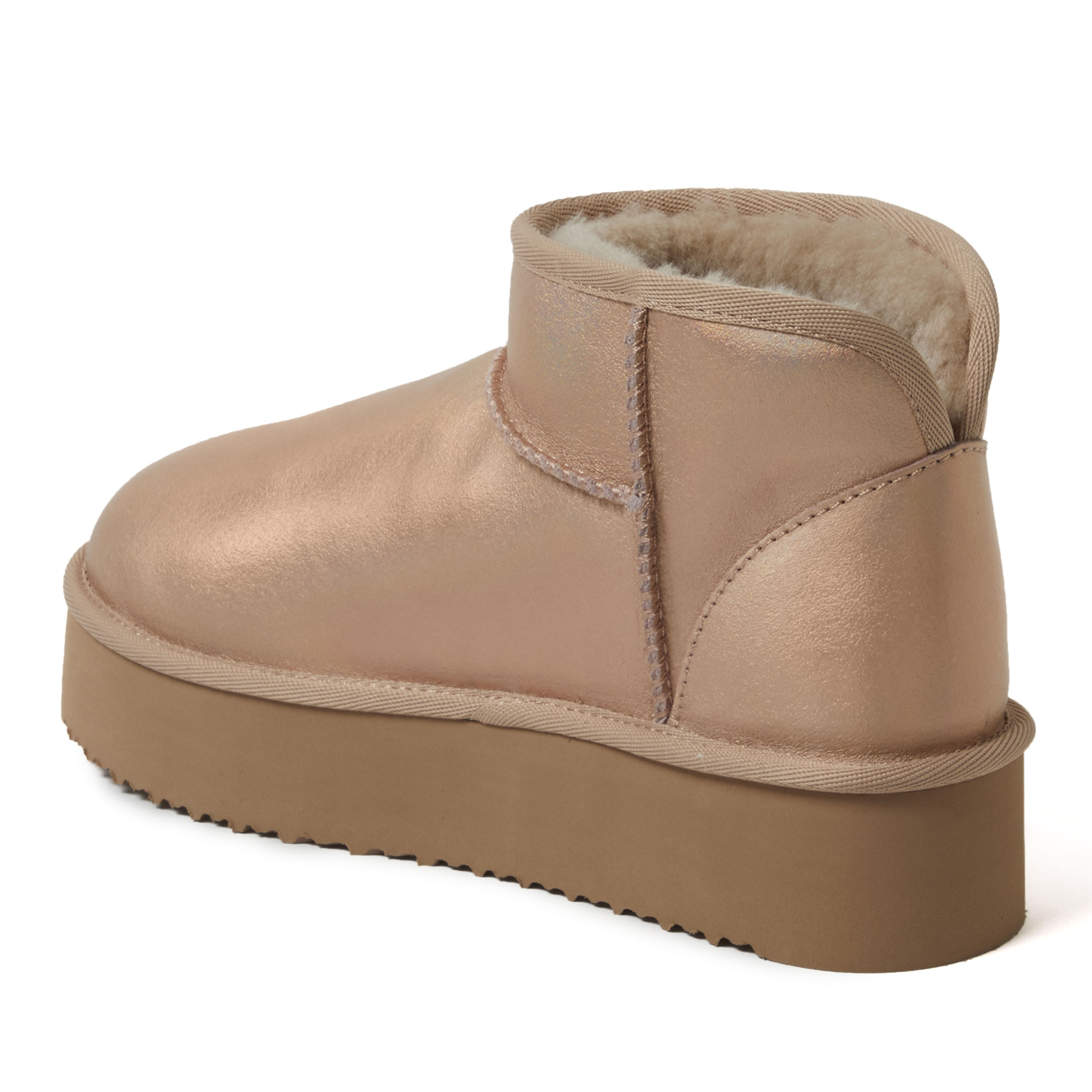 Women's Fireside by Dearfoams Kingston Genuine Shearling Platform Bootie