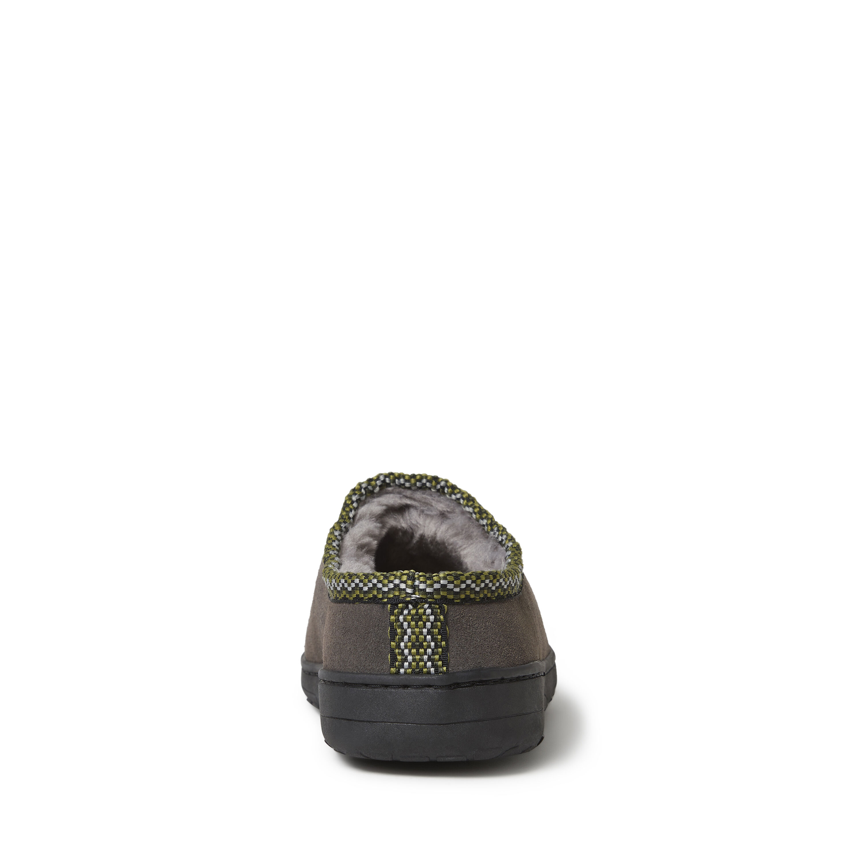 Men's Genuine Suede Clog Slipper with Woven Accent