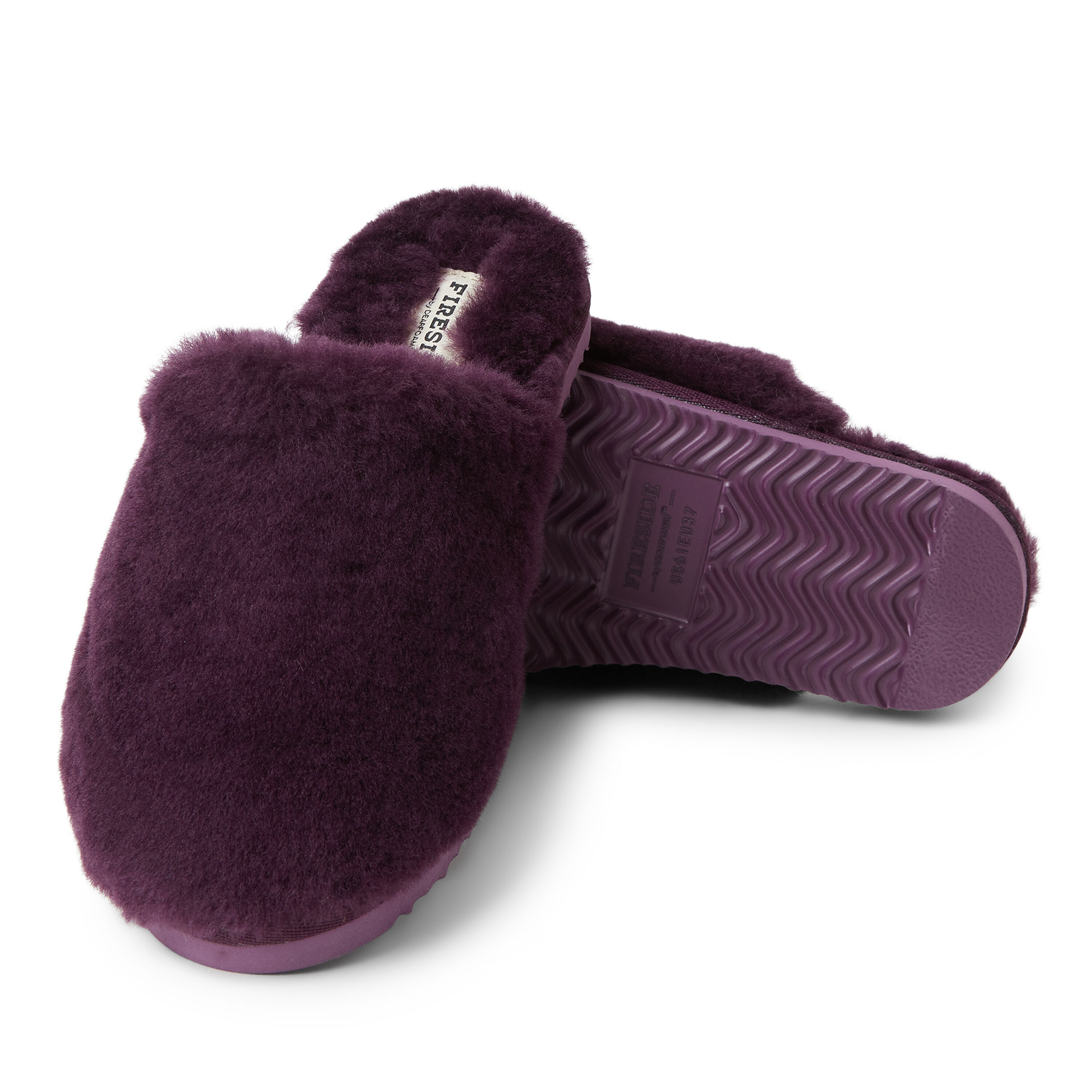 Women's  Fireside By Dearfoams Shelly Beach Genuine Shearling Scuff
