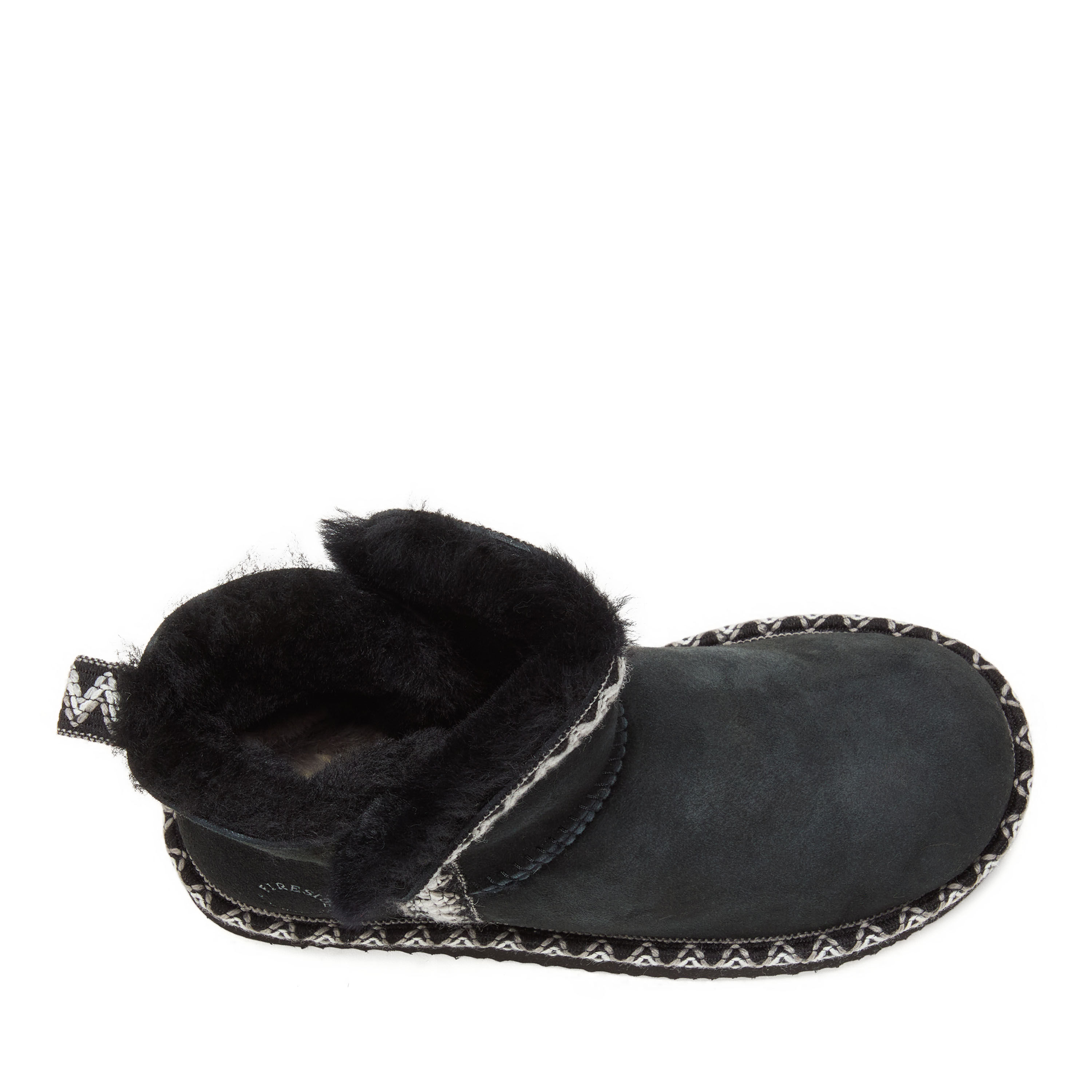 Women's Fireside by Dearfoams Perth Genuine Shearling Fold Down Bootie With Taping