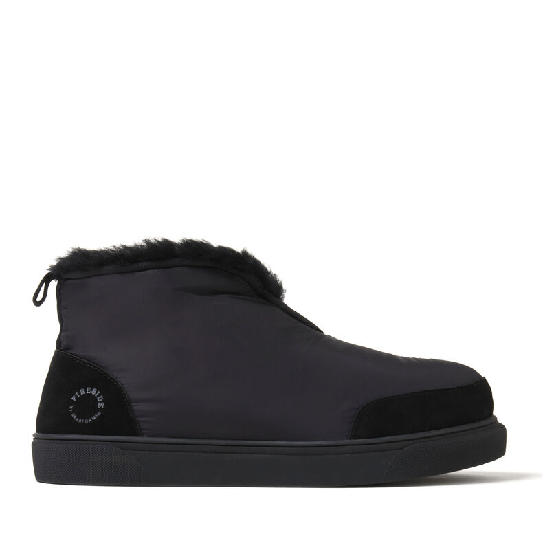Dearfoams Heritage Warm Up Bootie, Pantofole Uomo, Nylon Nero, Medium Dearfoams Heritage Warm Up Bootie, Pantofole Uomo, Nylon Nero, Medium