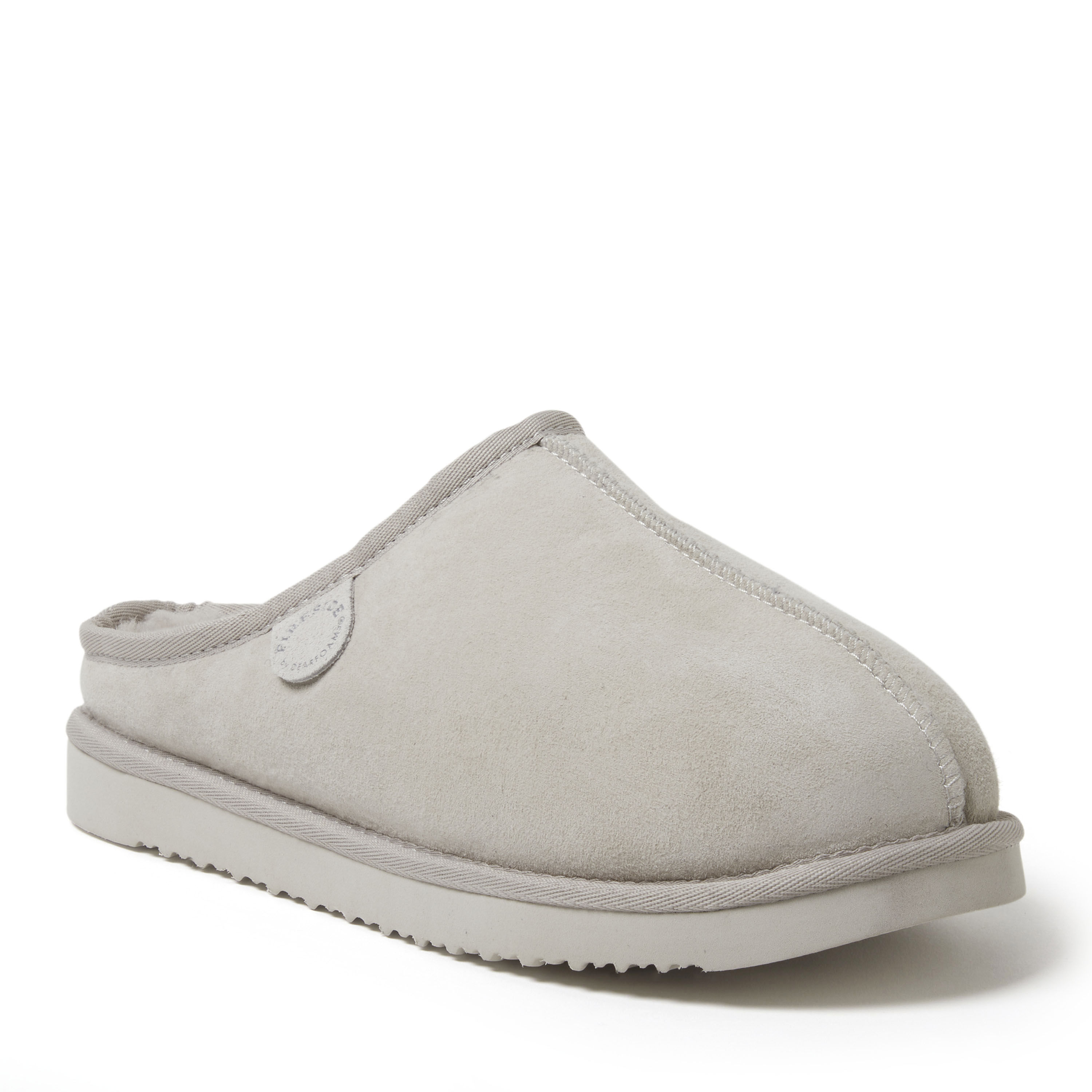 dearfoams Men's Fireside by Dearfoams Grafton Genuine Shearling Clog Slipper with Woven Accent