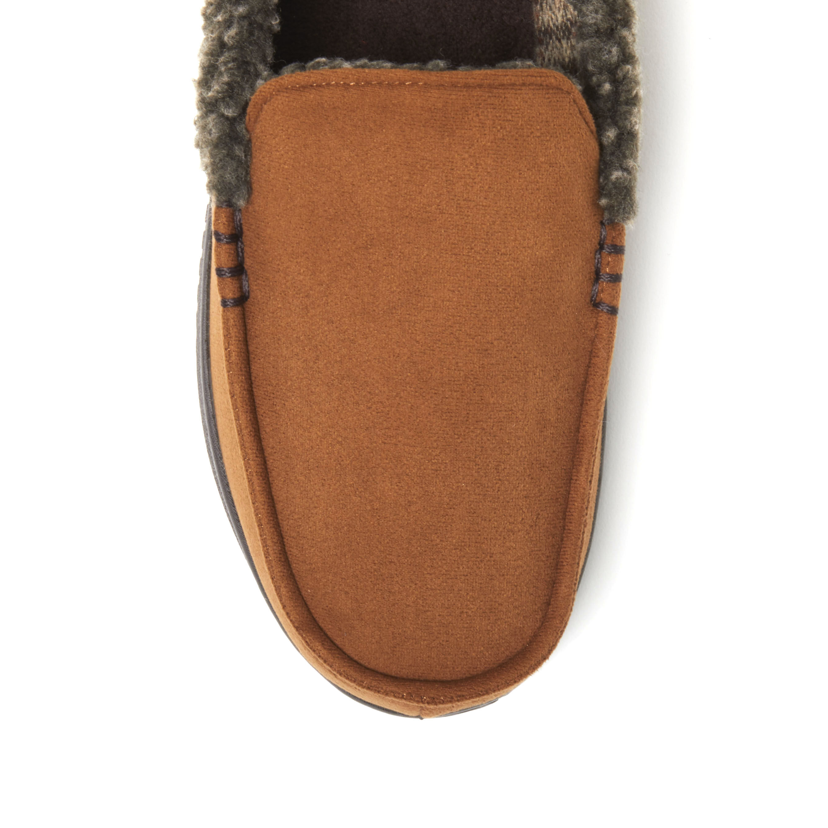 Men's dearfoams microsuede whipstitch trim moccasin slippers cheap