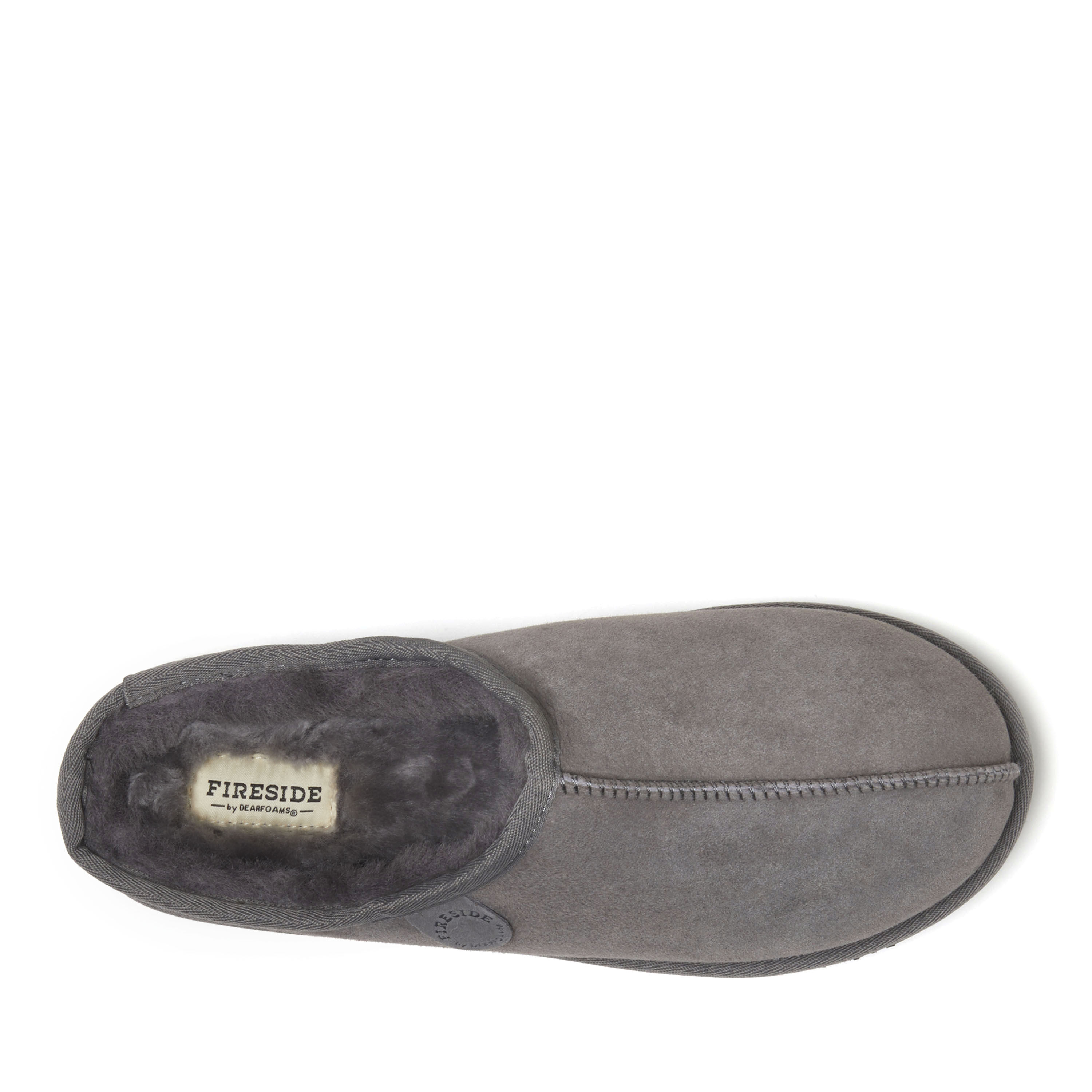 Men's Fireside by Dearfoams Grafton Genuine Shearling Clog Slipper with Woven Accent