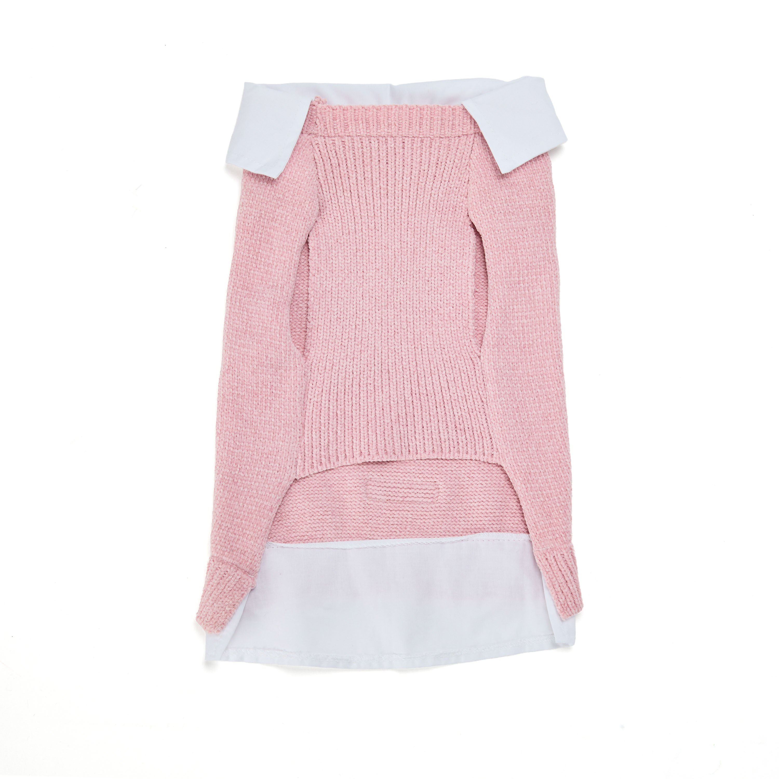 Pink Chenille and Chambray Dog Jacket