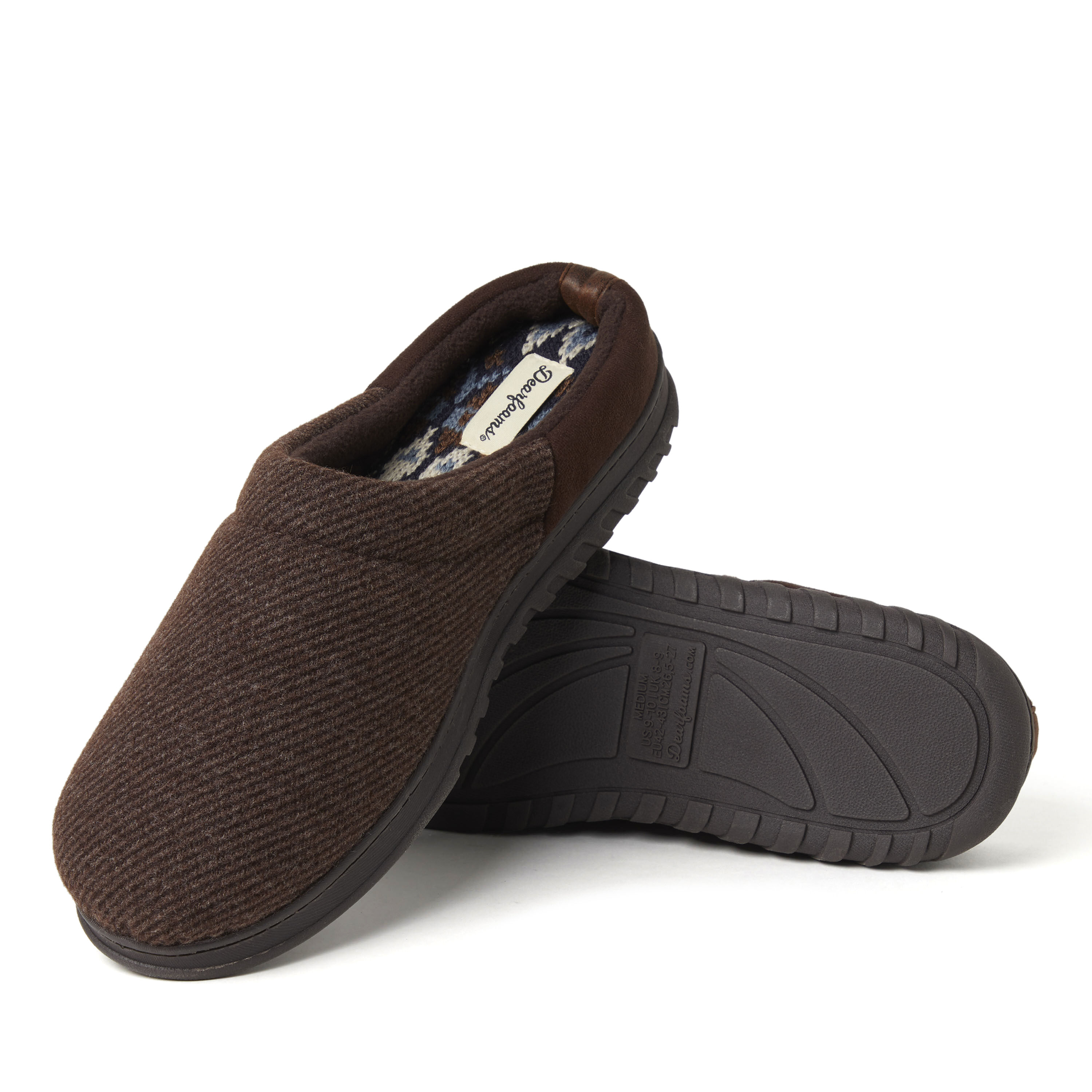 Men's Steven Woven Clog with Fairisle Footbed Slipper