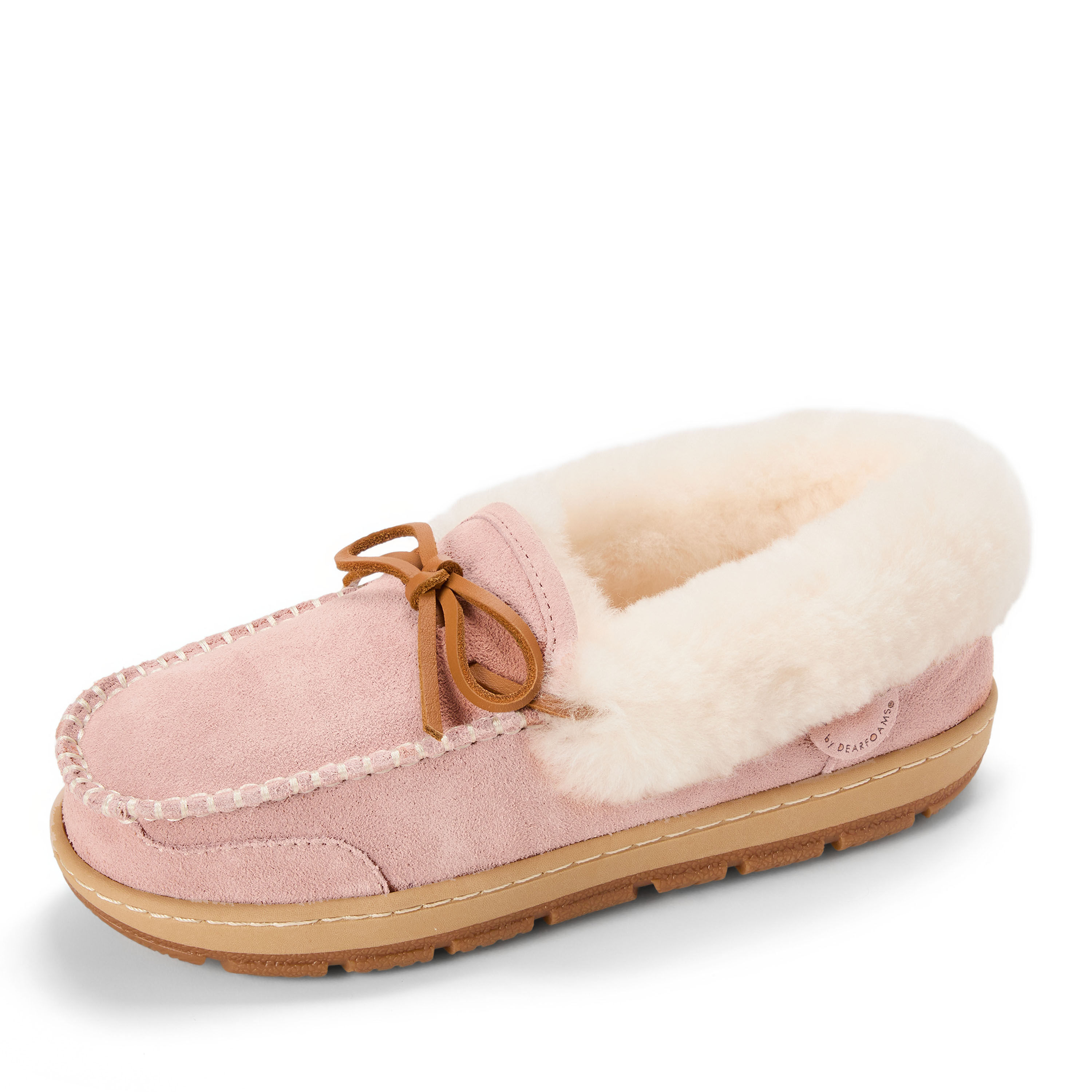 Women's Fireside Gladstone Moccasin Genuine Shearling with Stitching