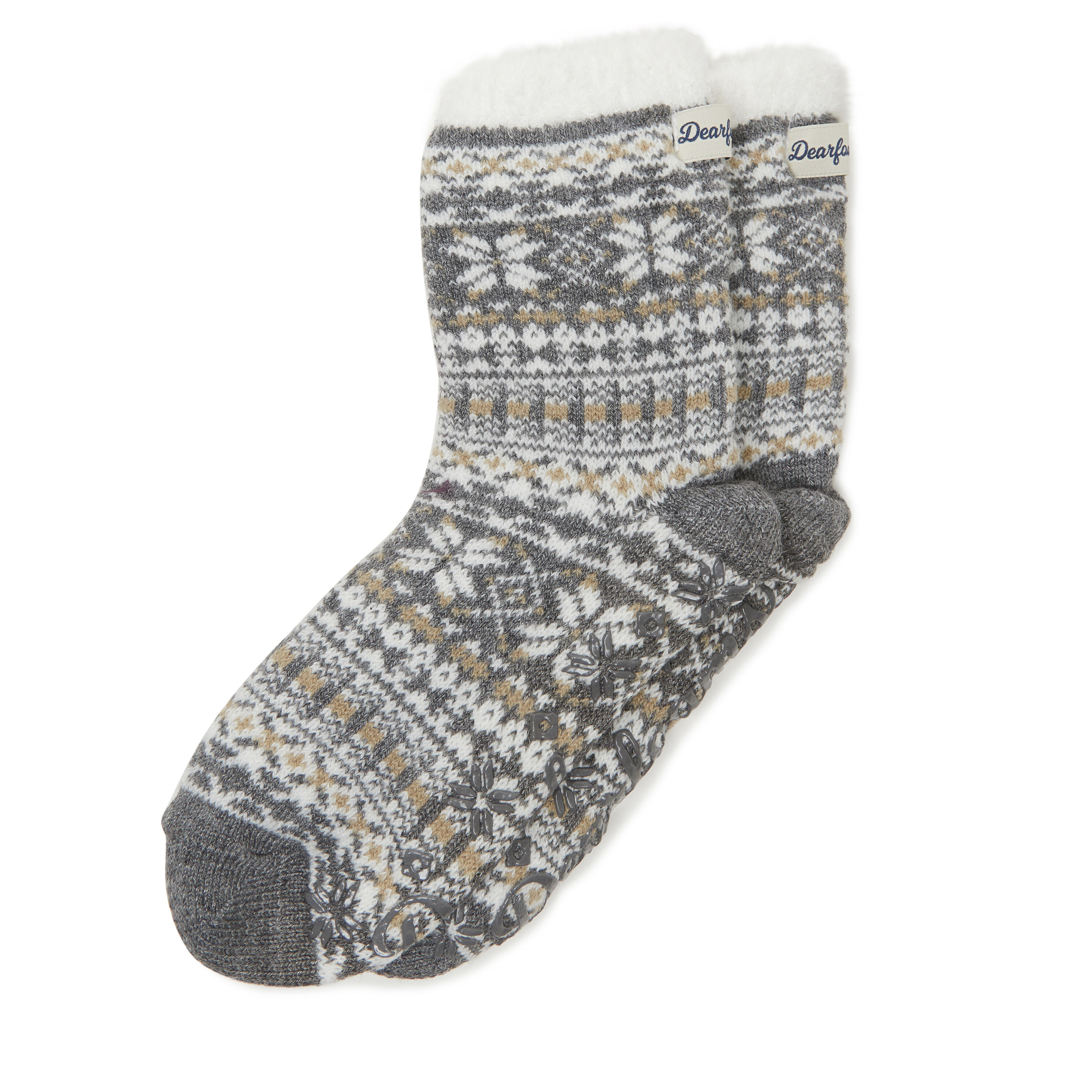 Women's Fairisle Knit Cabin Slipper Sock