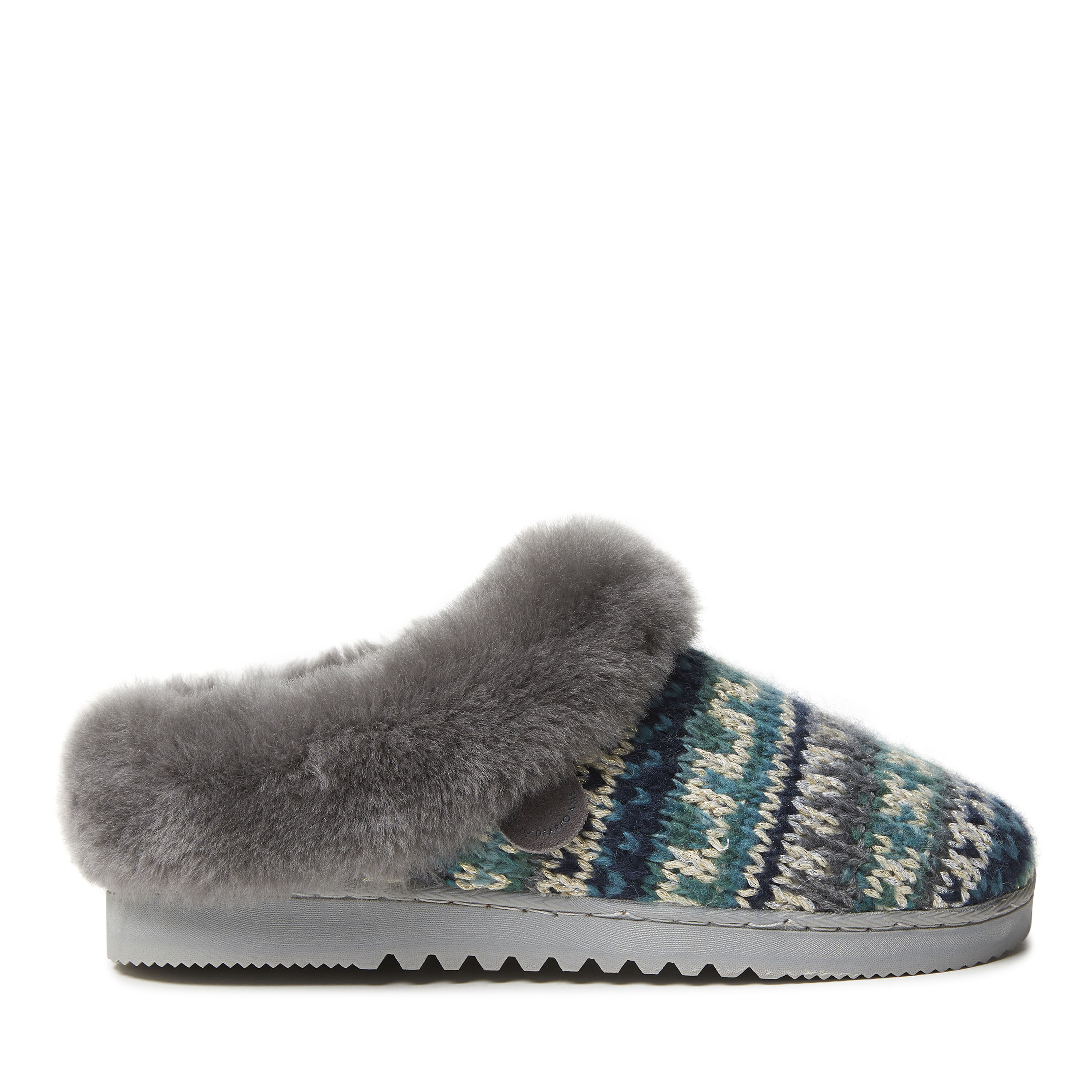 Women's Adelaide Sparkle Fairisle Knit & Genuine Shearling Clog Slipper