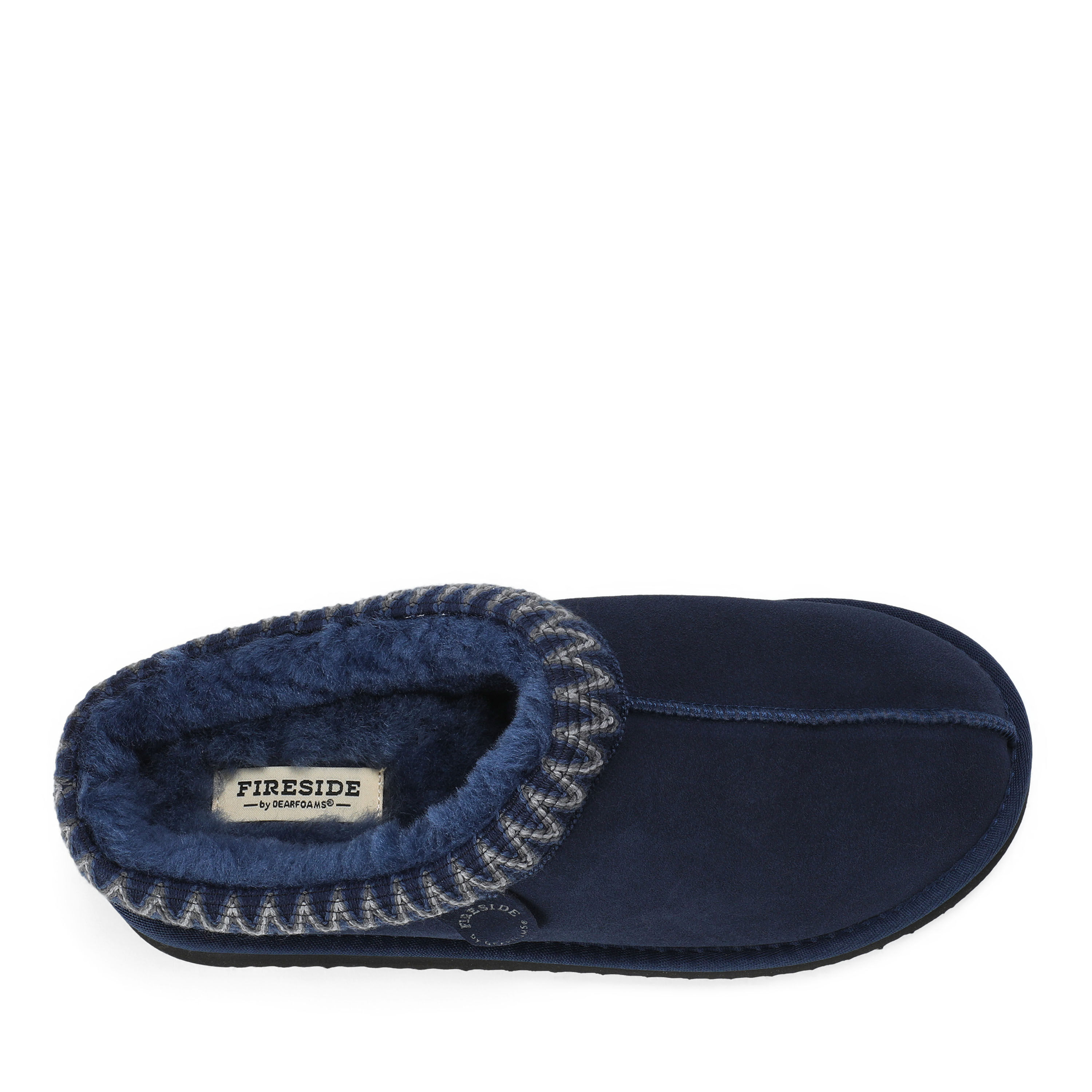 Men's Fireside by Dearfoams Grafton Genuine Shearling Clog With Taping - Water Resistant