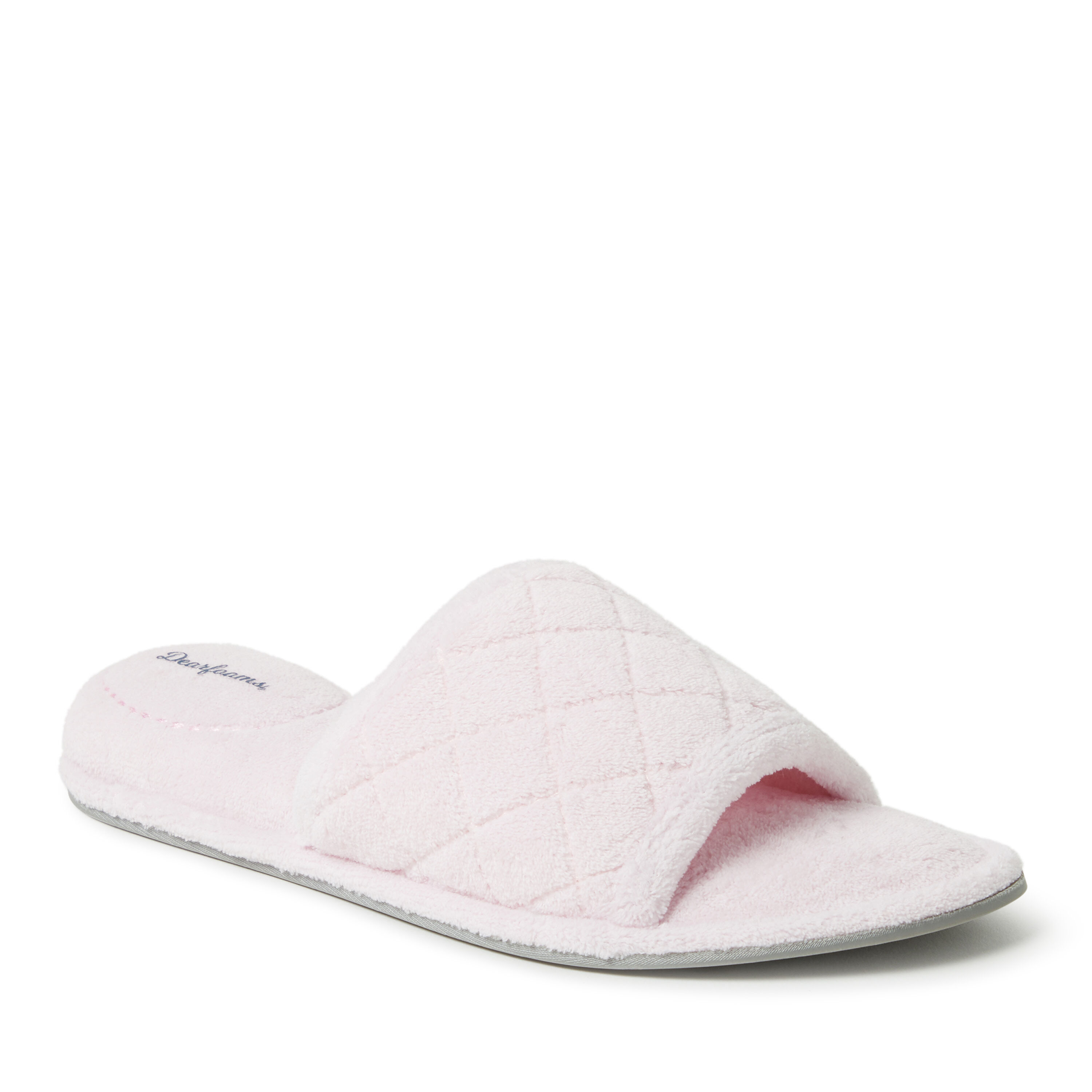 Dearfoams women's beatrice microfiber terry slide with quilted vamp slipper sale