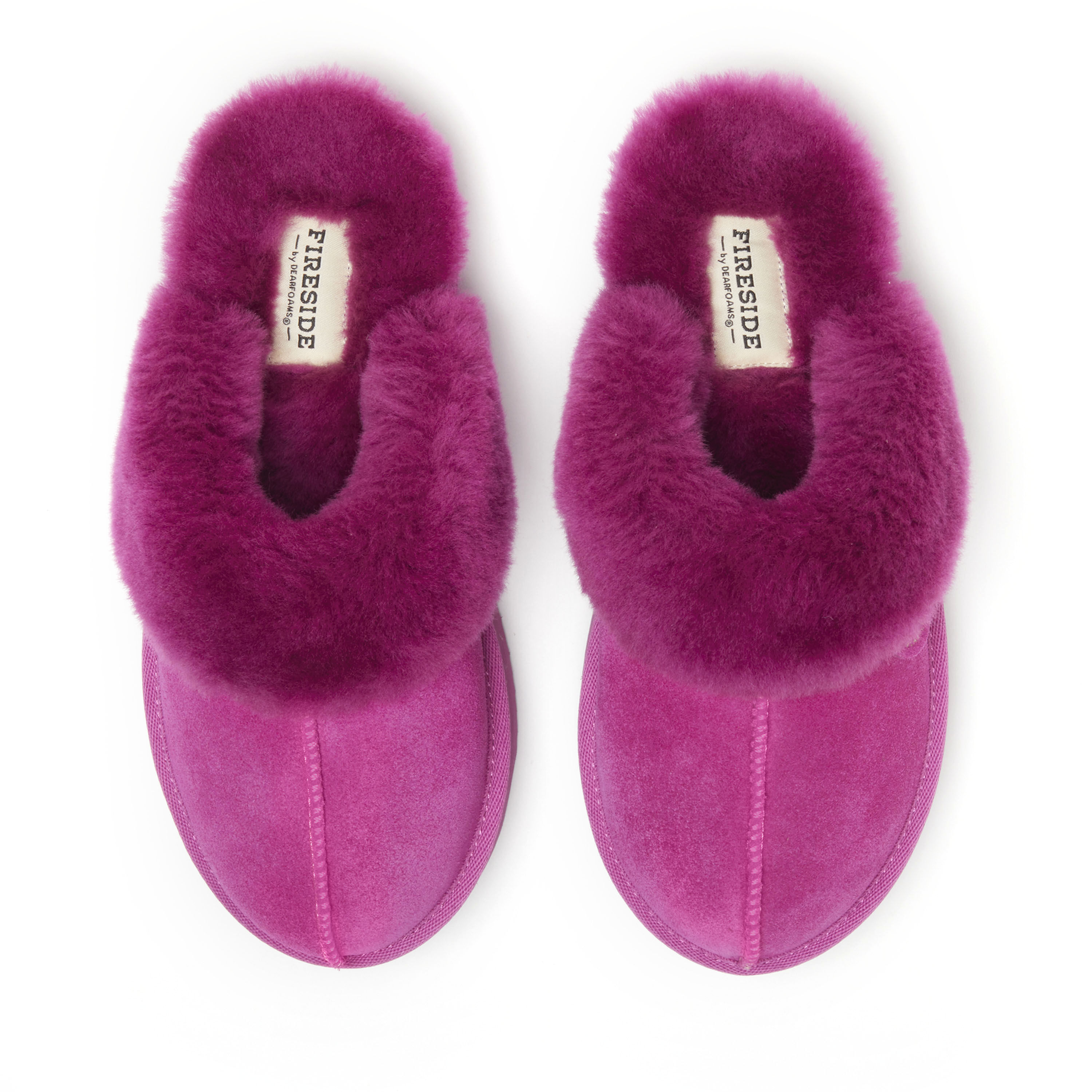 Women's Fireside by Dearfoams Melton Genuine Shearling Platform Scuff