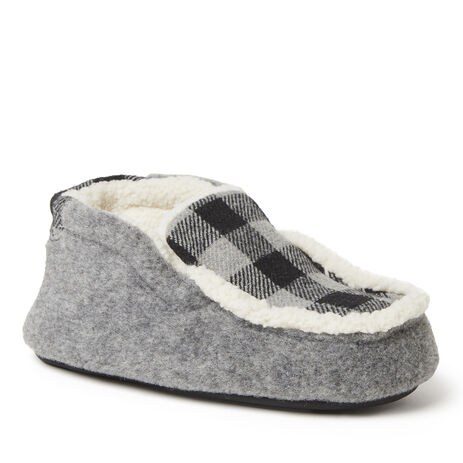 Kids Mason Felted Microwool and Plaid Bootie Slipper