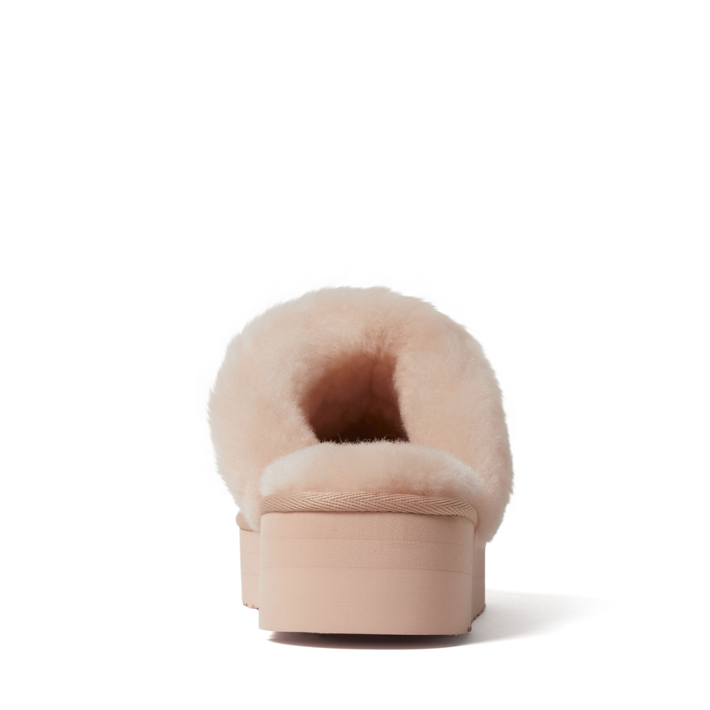 Women's Fireside by Dearfoams Melton Genuine Shearling Platform Scuff