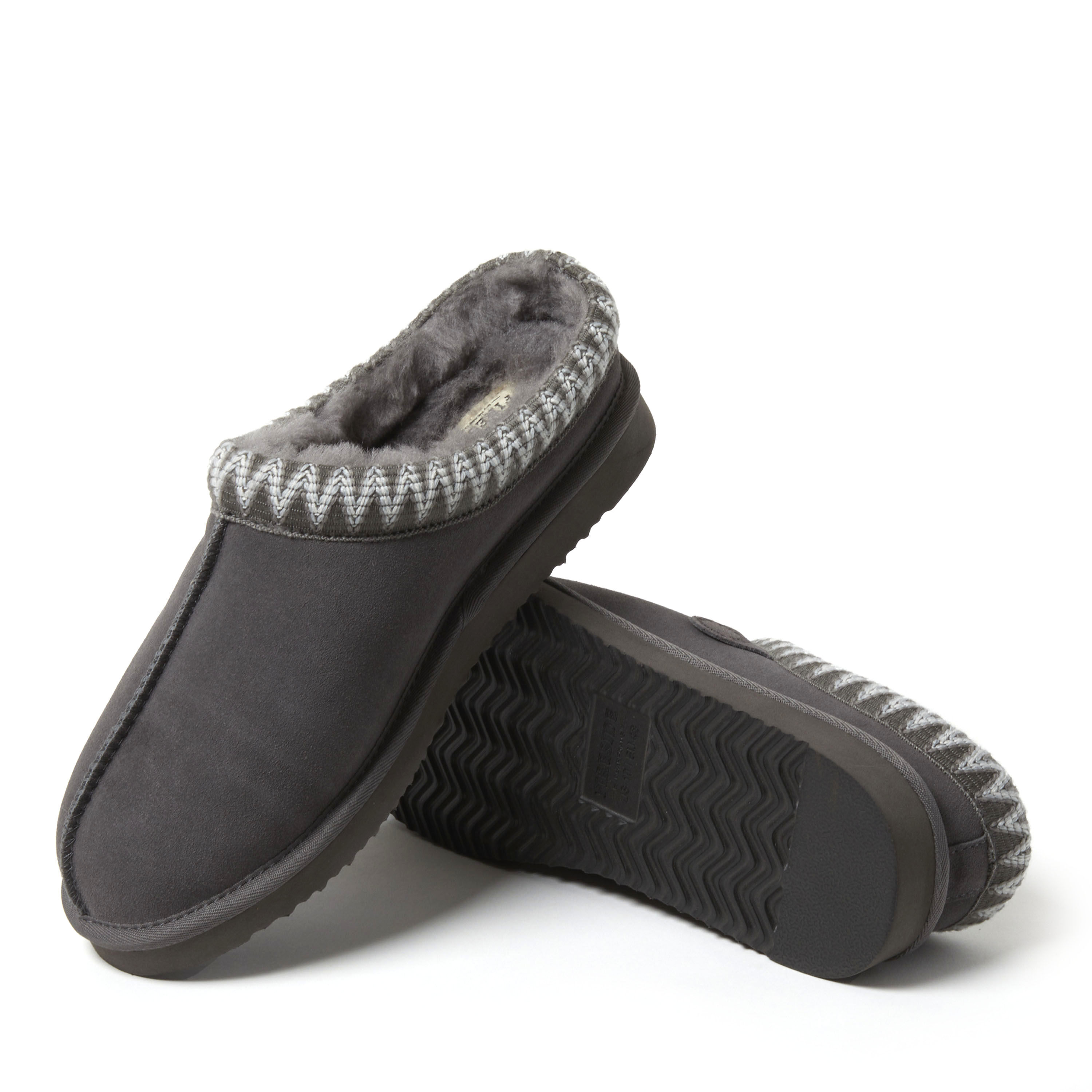 Men's Fireside by Dearfoams Grafton Genuine Shearling Clog With Taping - Water Resistant