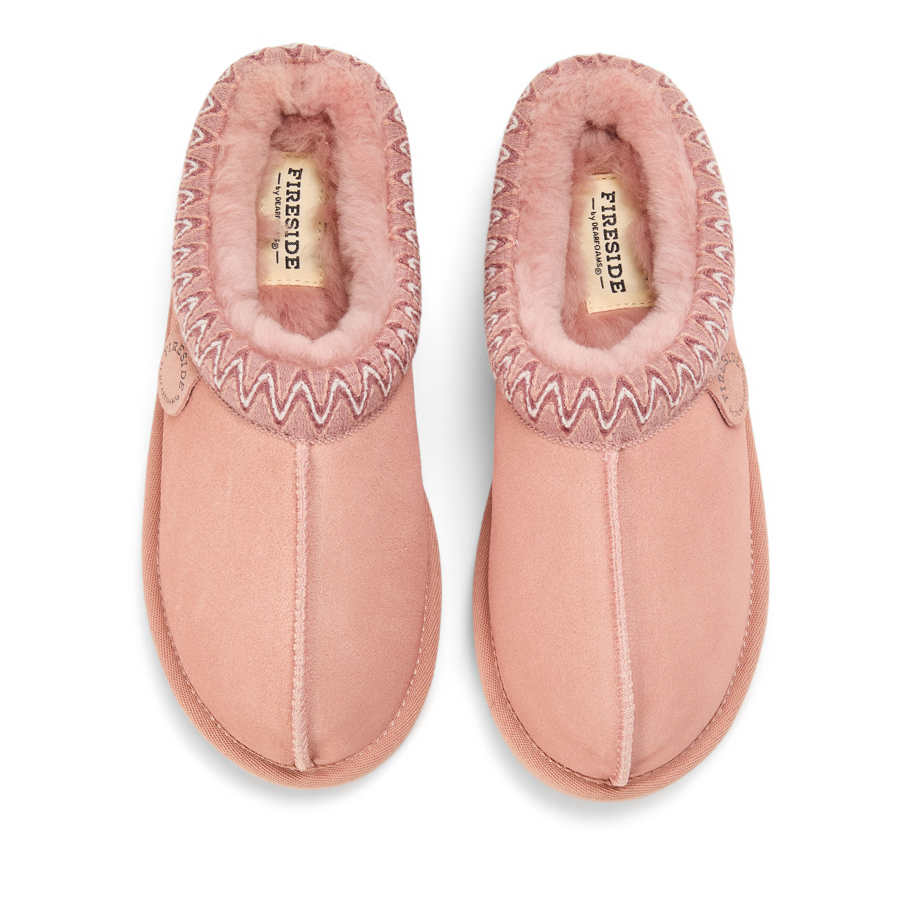 Women's Fireside by Dearfoams Greta Genuine Shearling Clog With Taping - Water Resistant