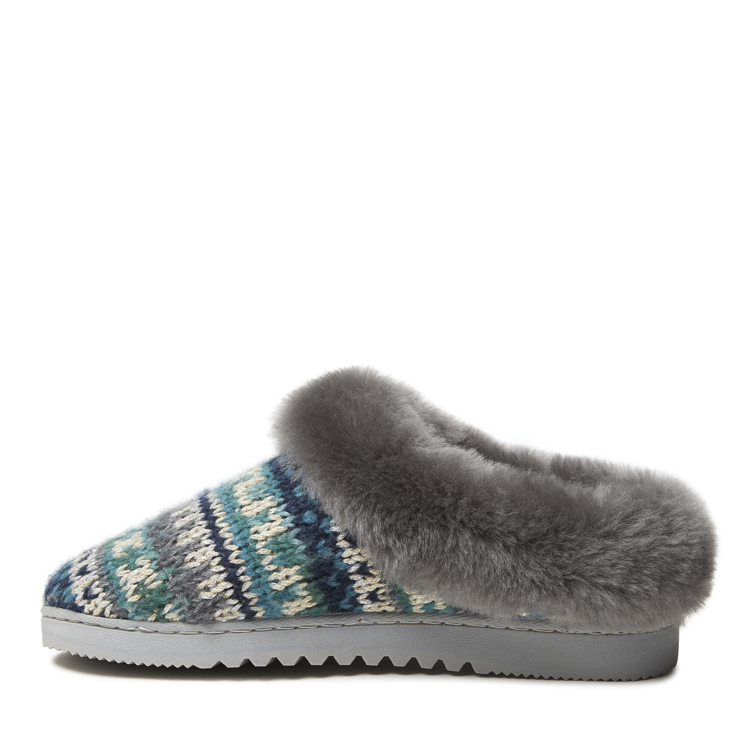 Women's Adelaide Sparkle Fairisle Knit & Genuine Shearling Clog Slipper
