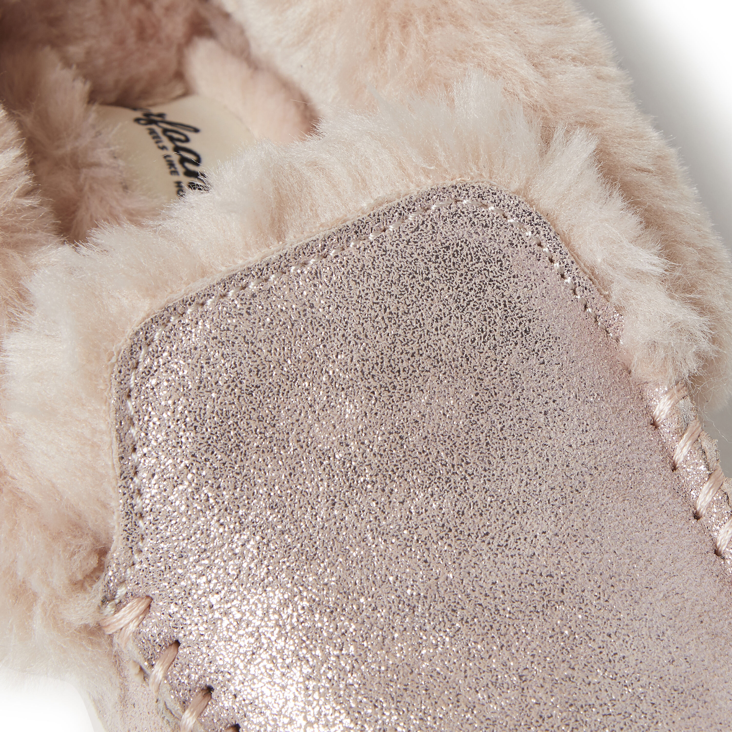 Women s Genuine Suede Glitter Moccasin Slipper