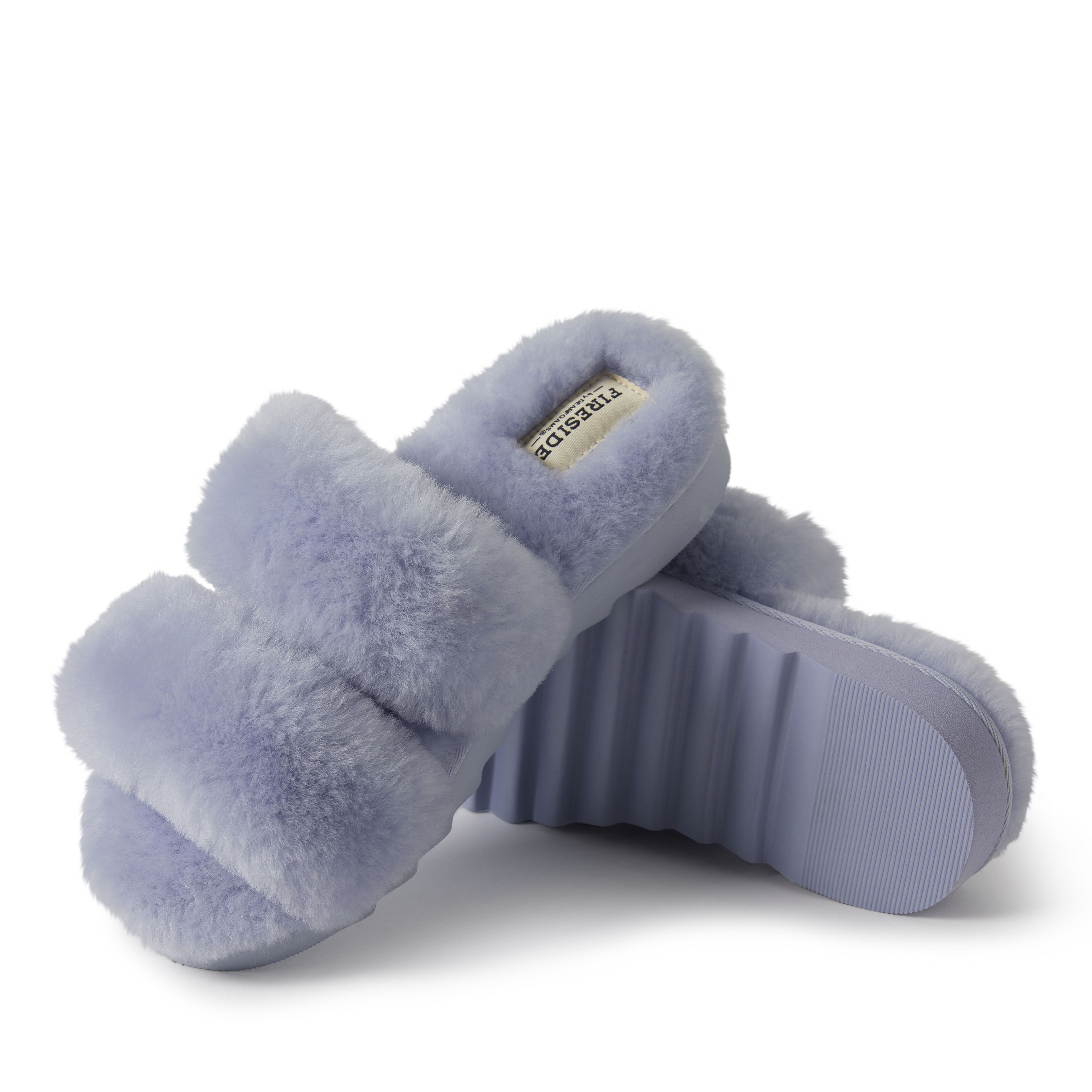 Women's Fireside by Dearfoams Benalla Shearling Double Band Slide