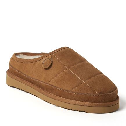 Men's Fireside by Dearfoams Grafton Quilted Genuine Shearling Clog