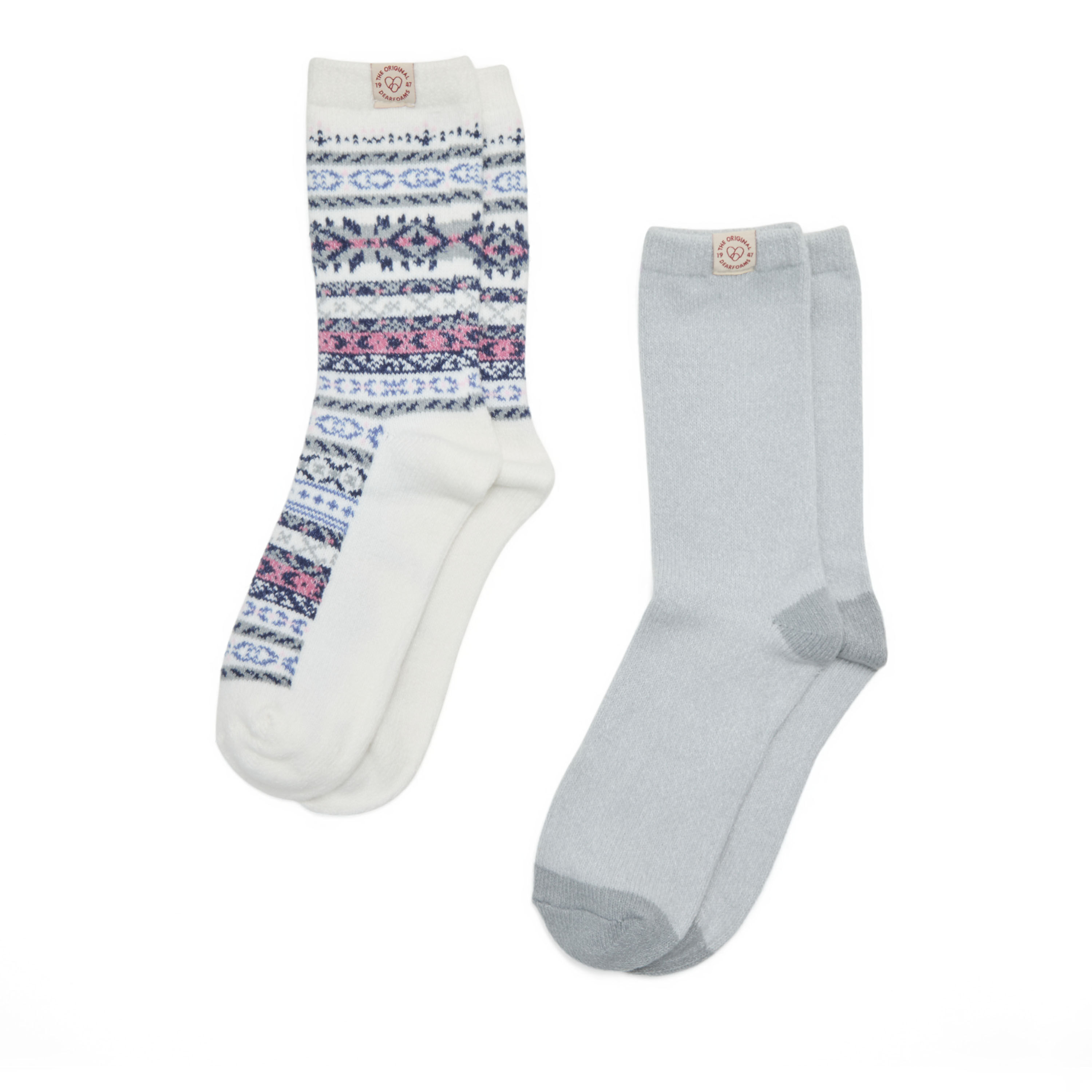 Ladies Fairaisle Crew Socks