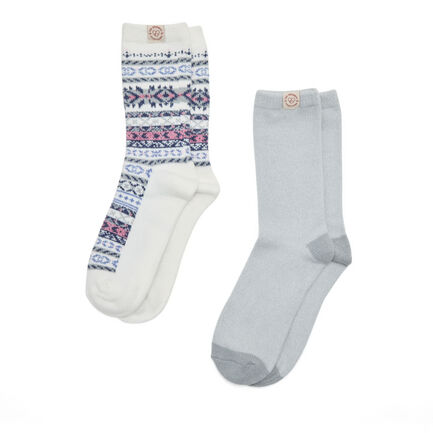 Ladies Fairaisle Crew Socks