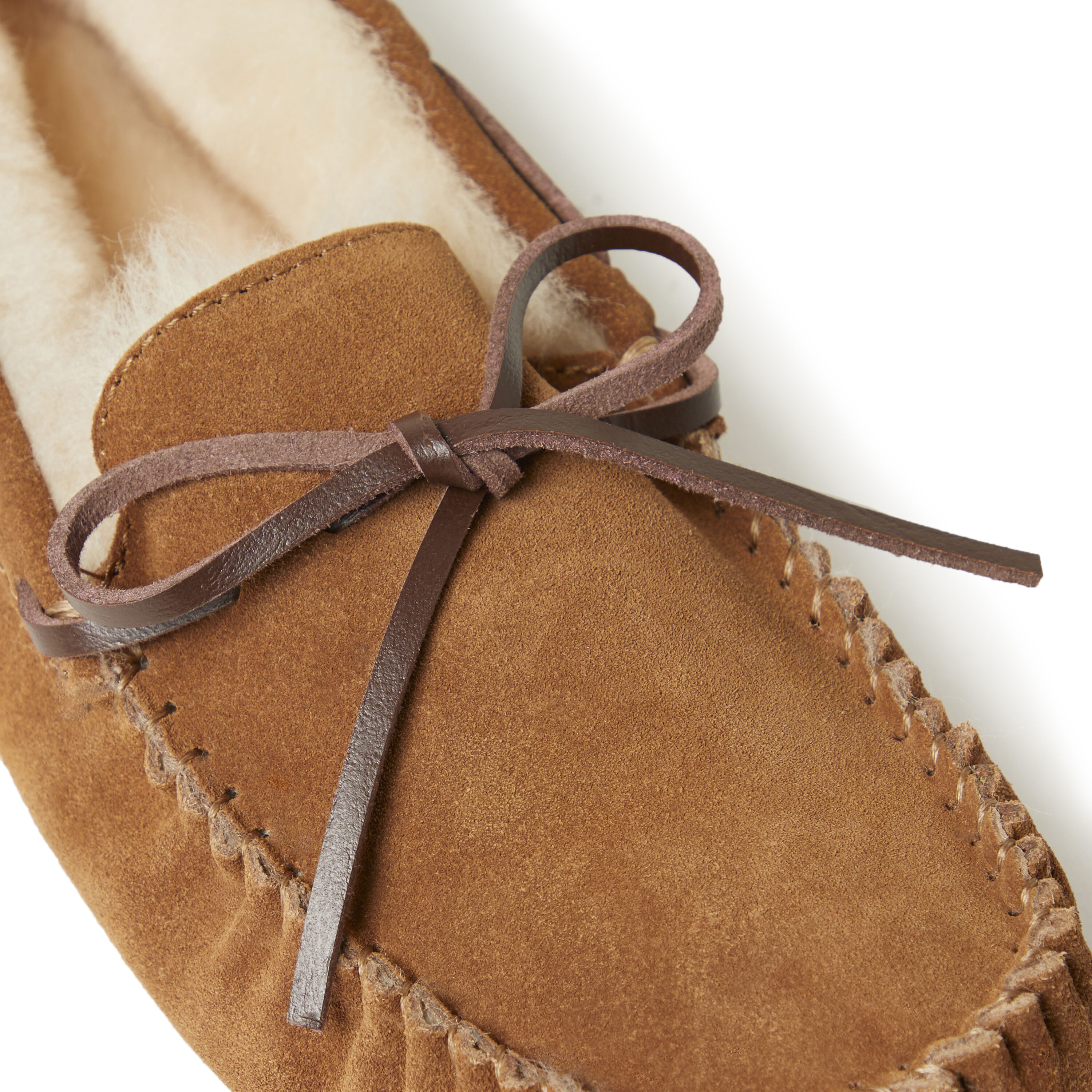 Women's Fireside by Dearfoams Victoria Genuine Shearling Lace Moccasin Slipper