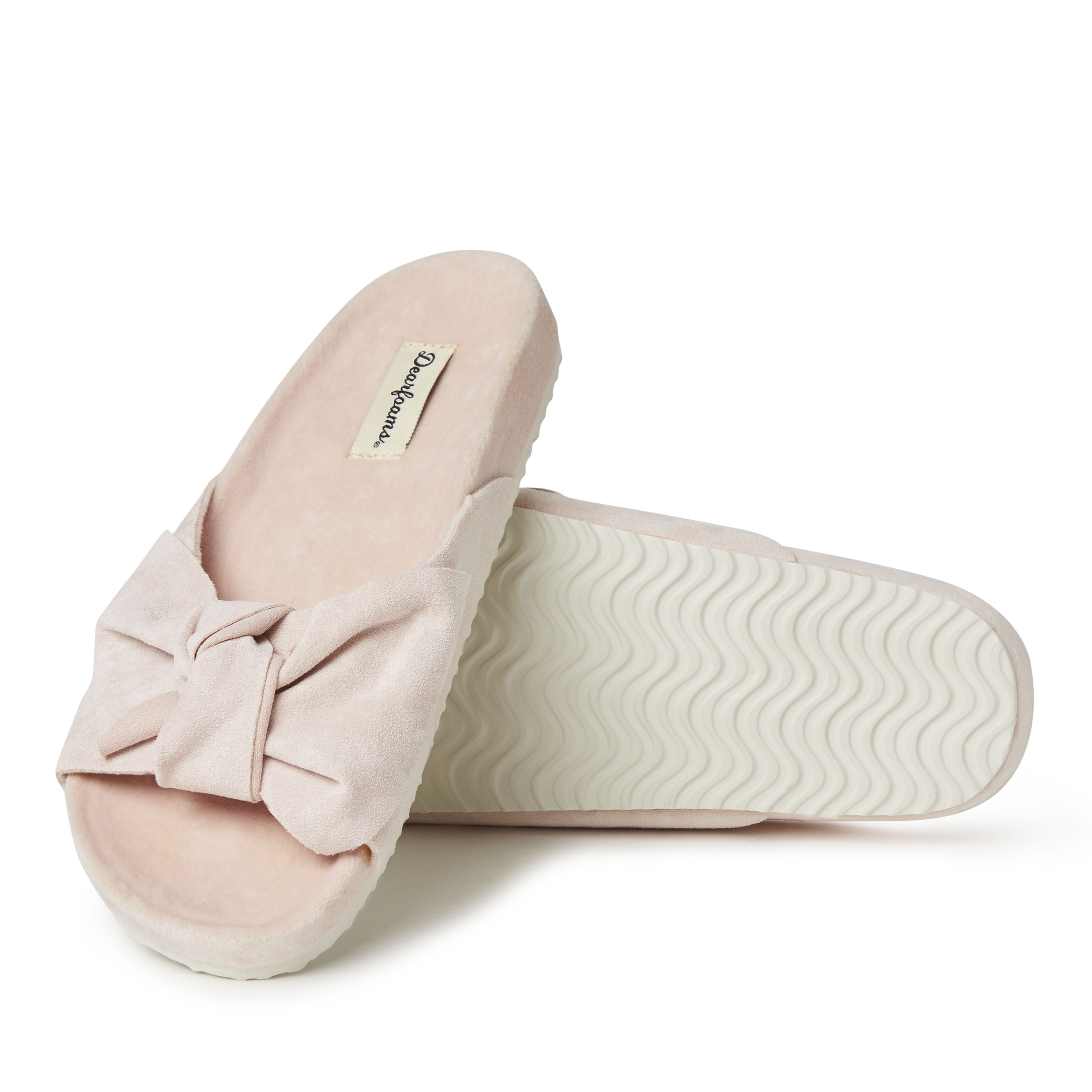 Women's Megan Microsuede Bow Molded Footbed Slide Slipper