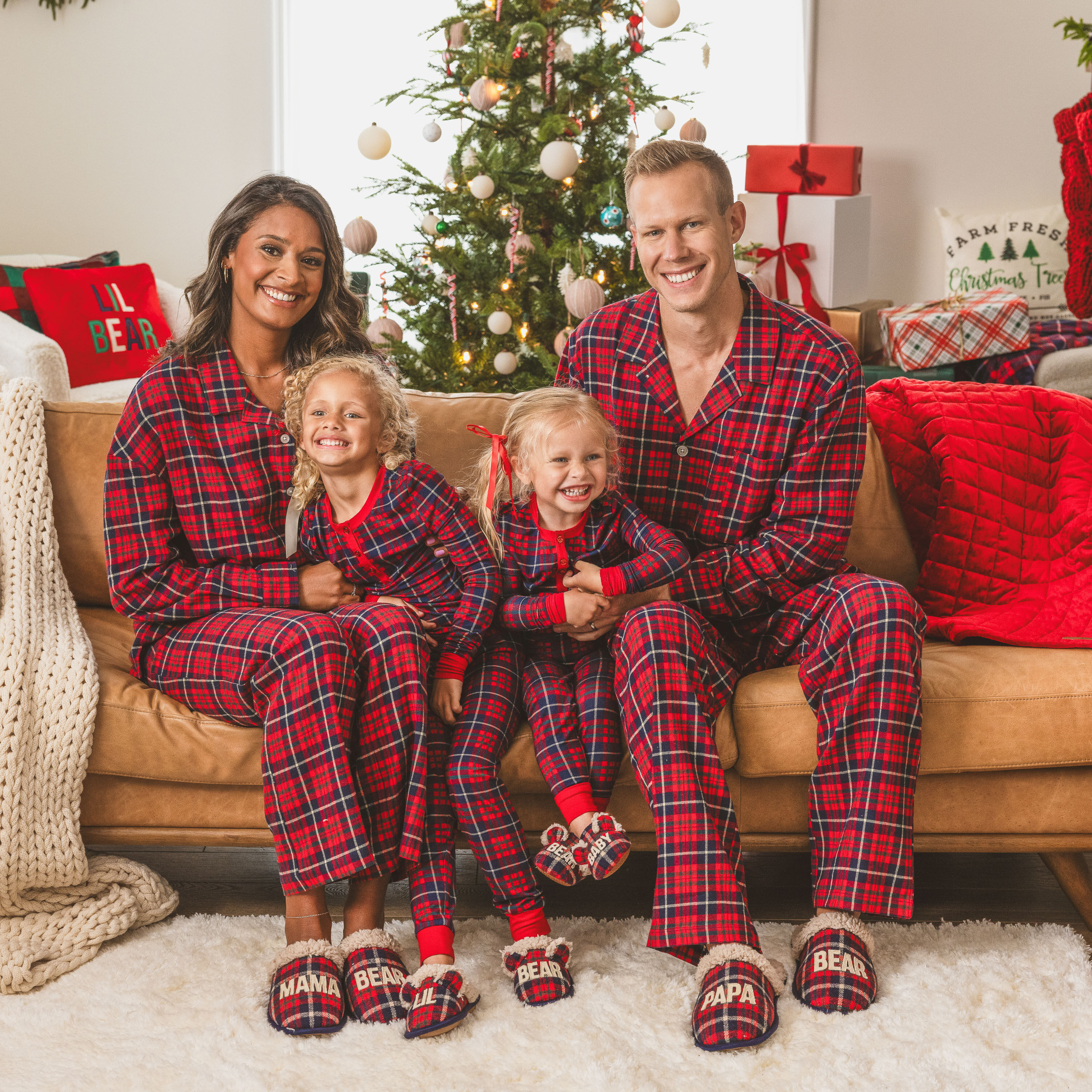 Plaid pajama family set online
