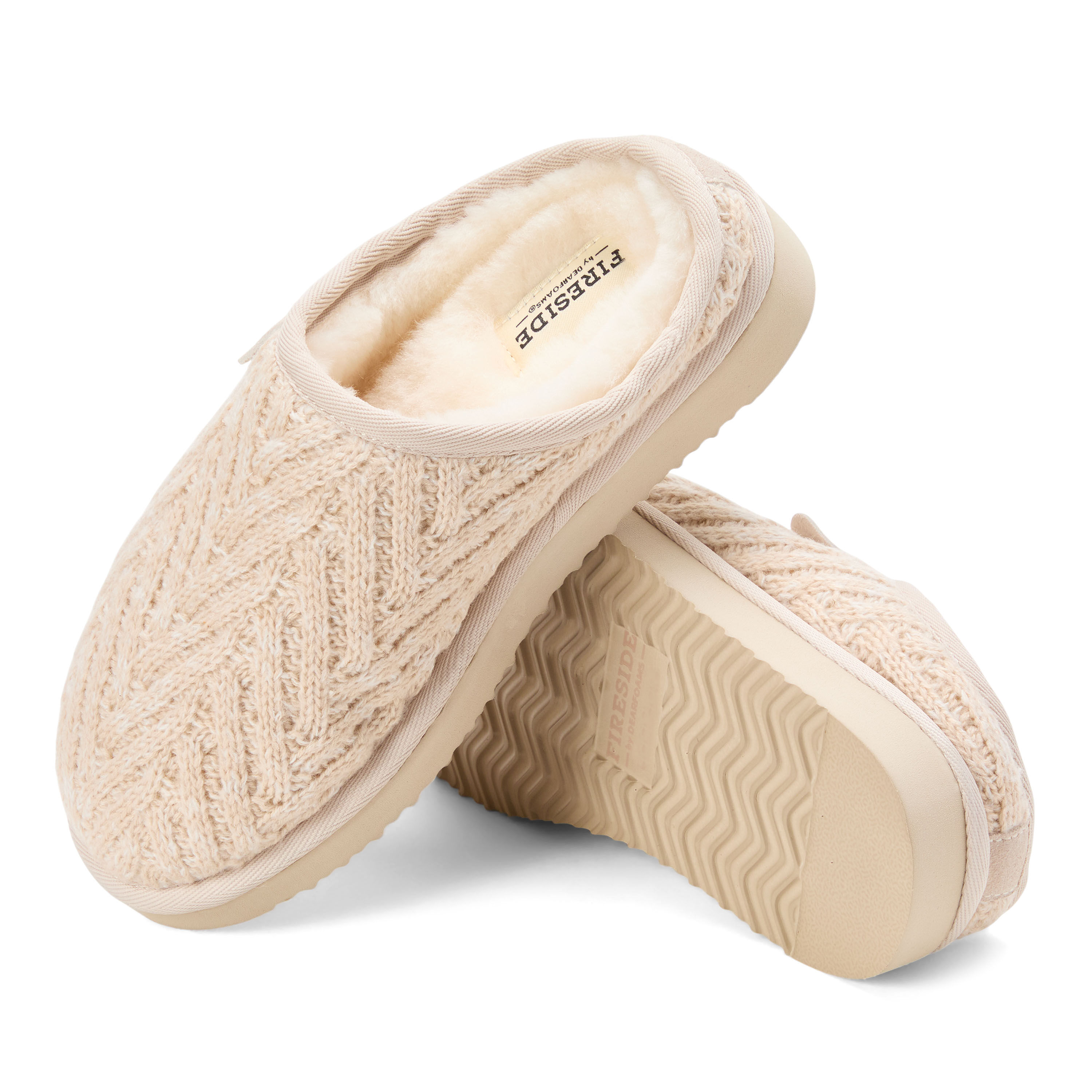 Women's Fireside by Dearfoams Greta Knit Shearling