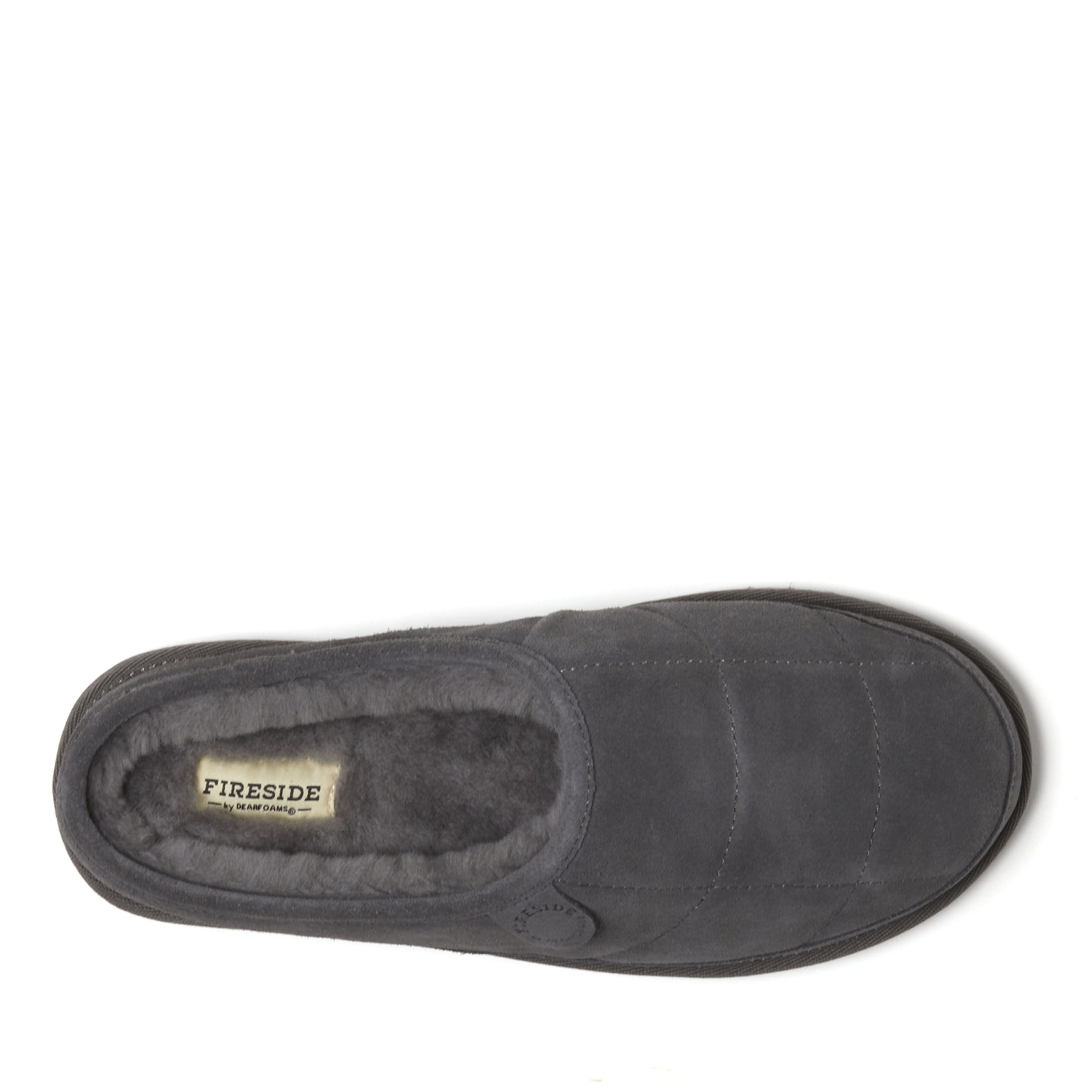 Men's Fireside by Dearfoams Grafton Quilted Genuine Shearling Clog