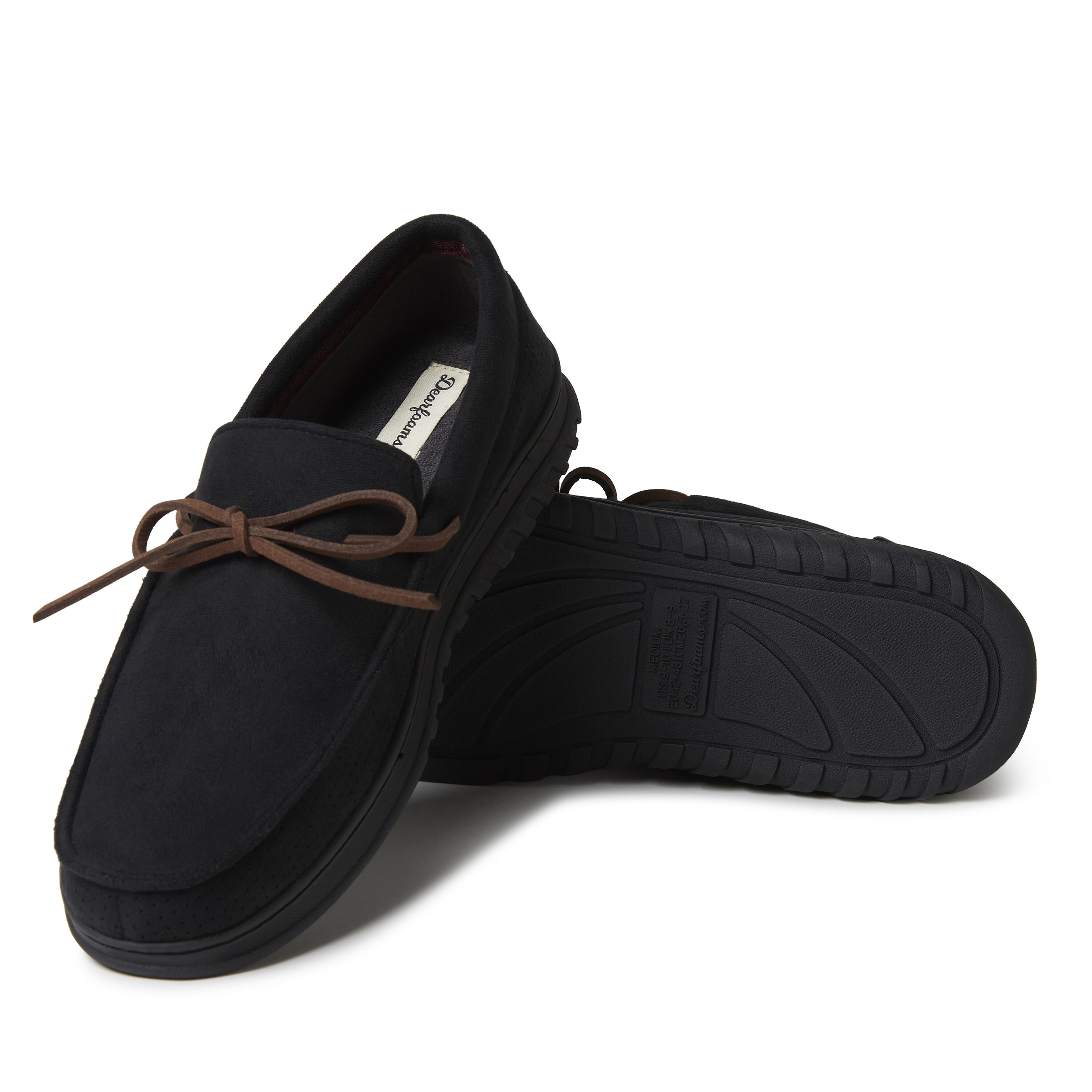 Men's Ethan Perforated Microsuede Moccasin  with Tie Slipper