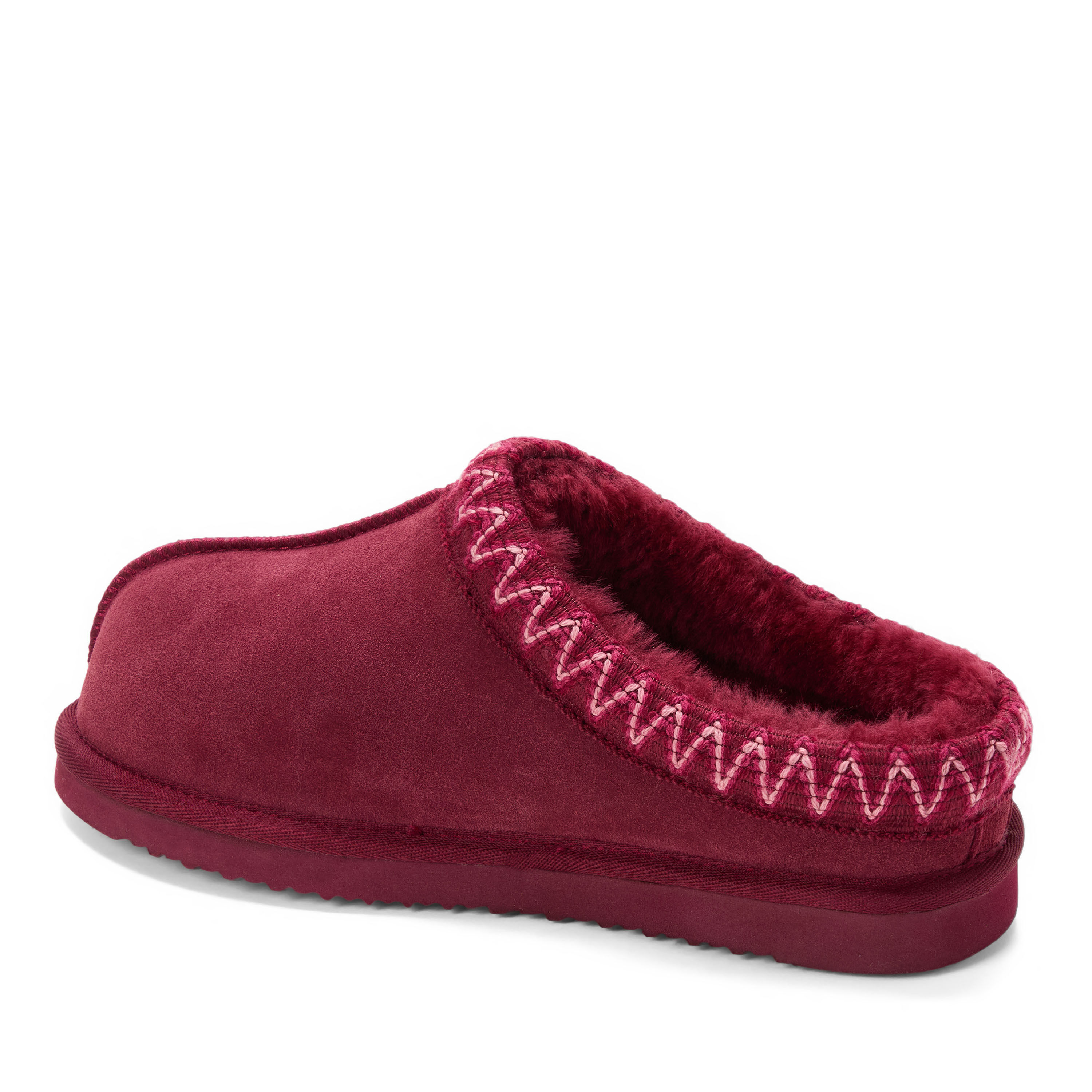 Women's Fireside by Dearfoams Greta Genuine Shearling Clog With Taping