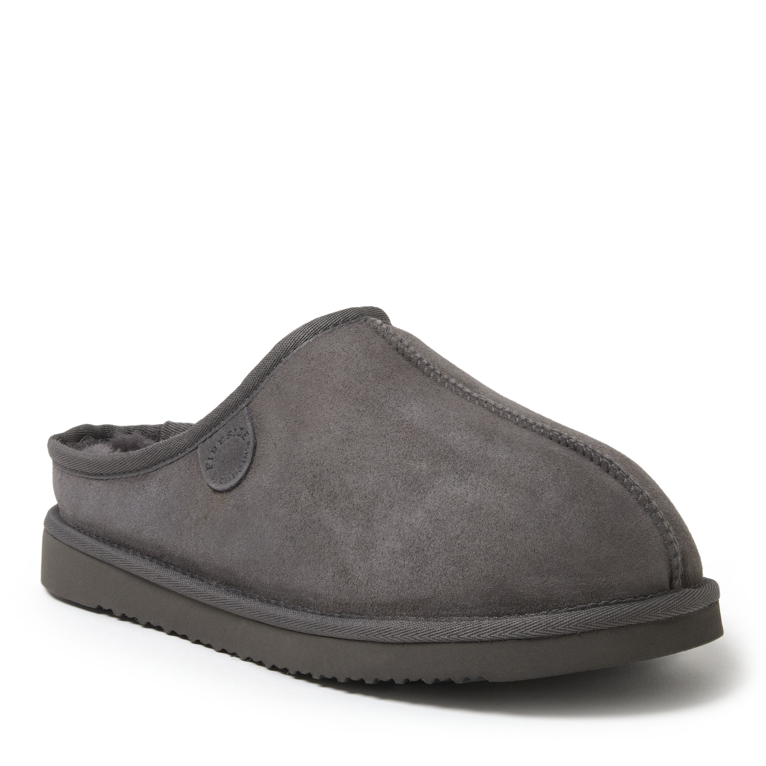 Men's Fireside by Dearfoams Grafton Genuine Shearling Clog Slipper with Woven Accent