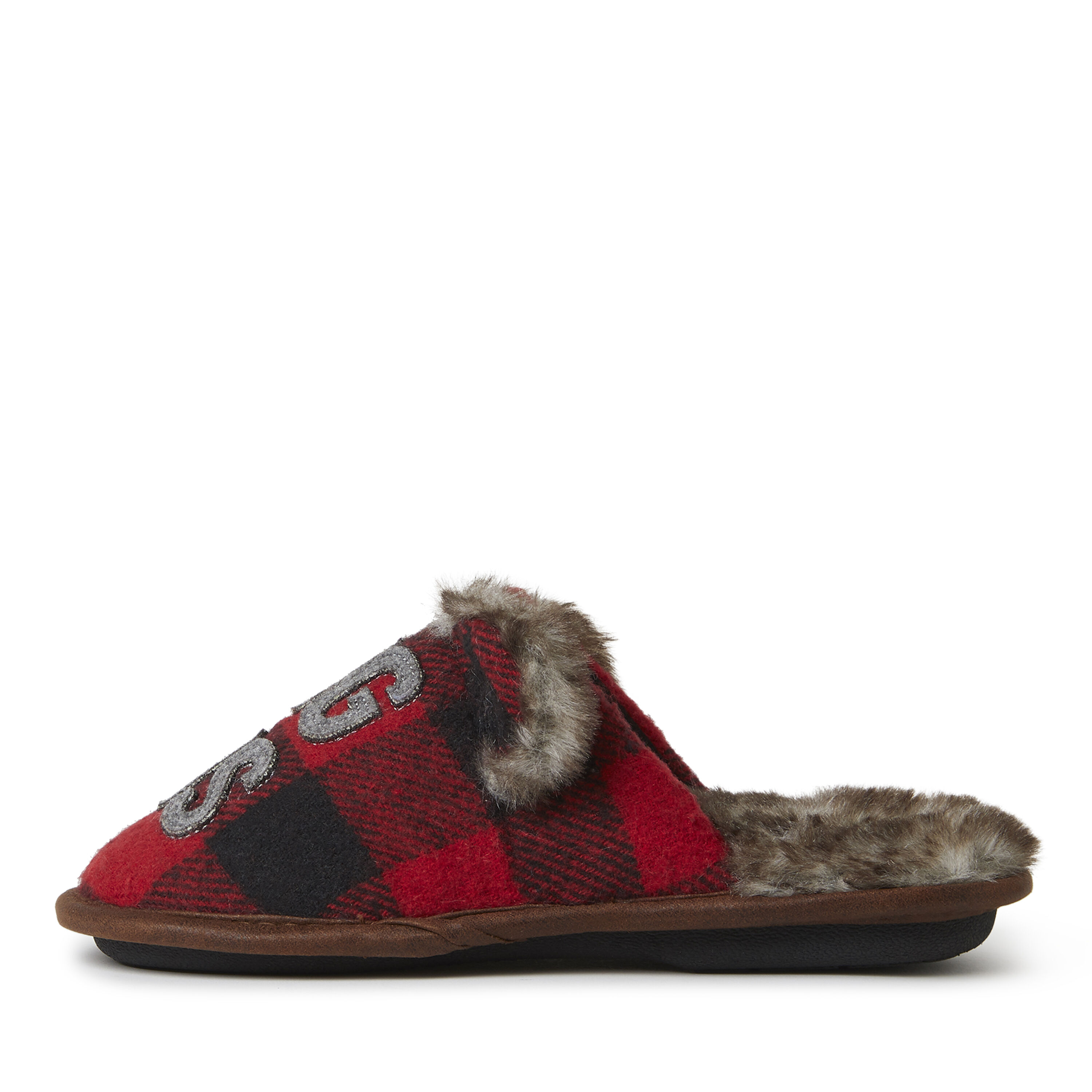 Kids Buffalo Check Lil Bear Scuff Slipper