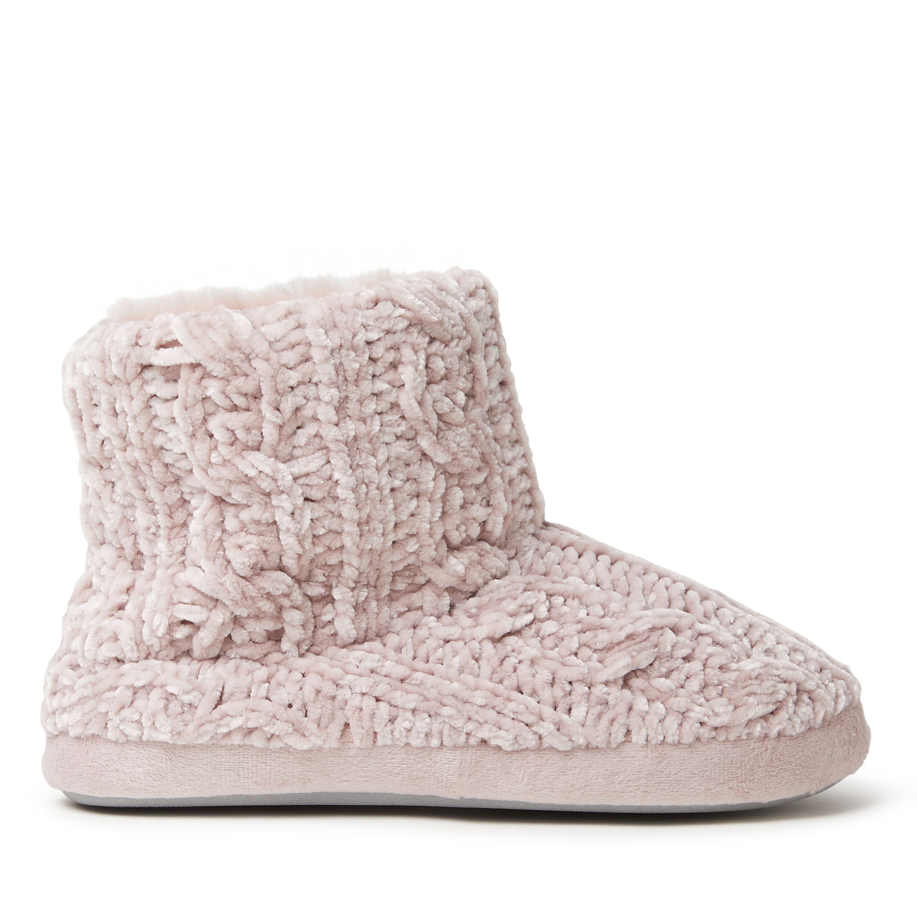 Dearfoams cable discount knit bootie slippers