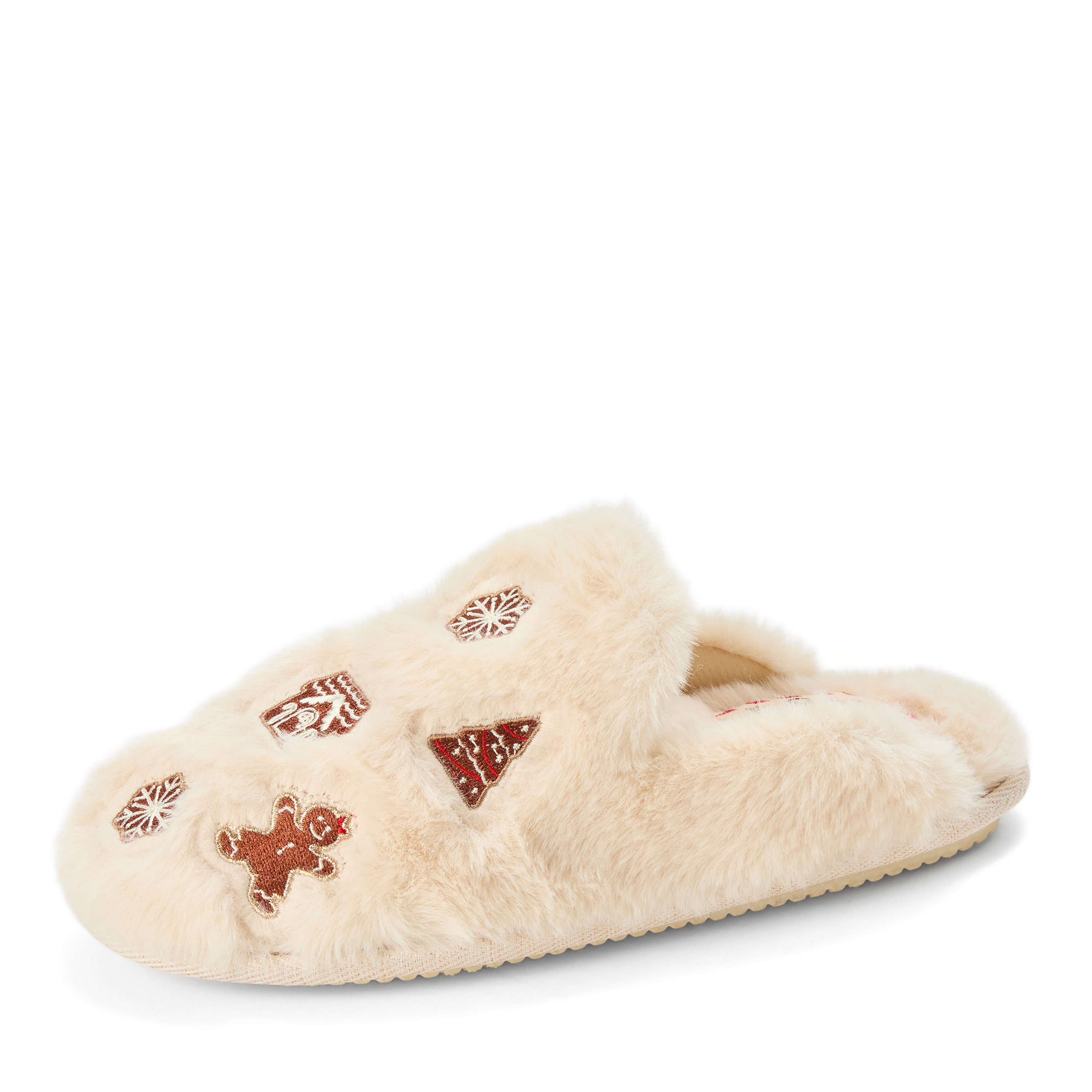 Women's Holiday Fur Shaped Tab Scuff